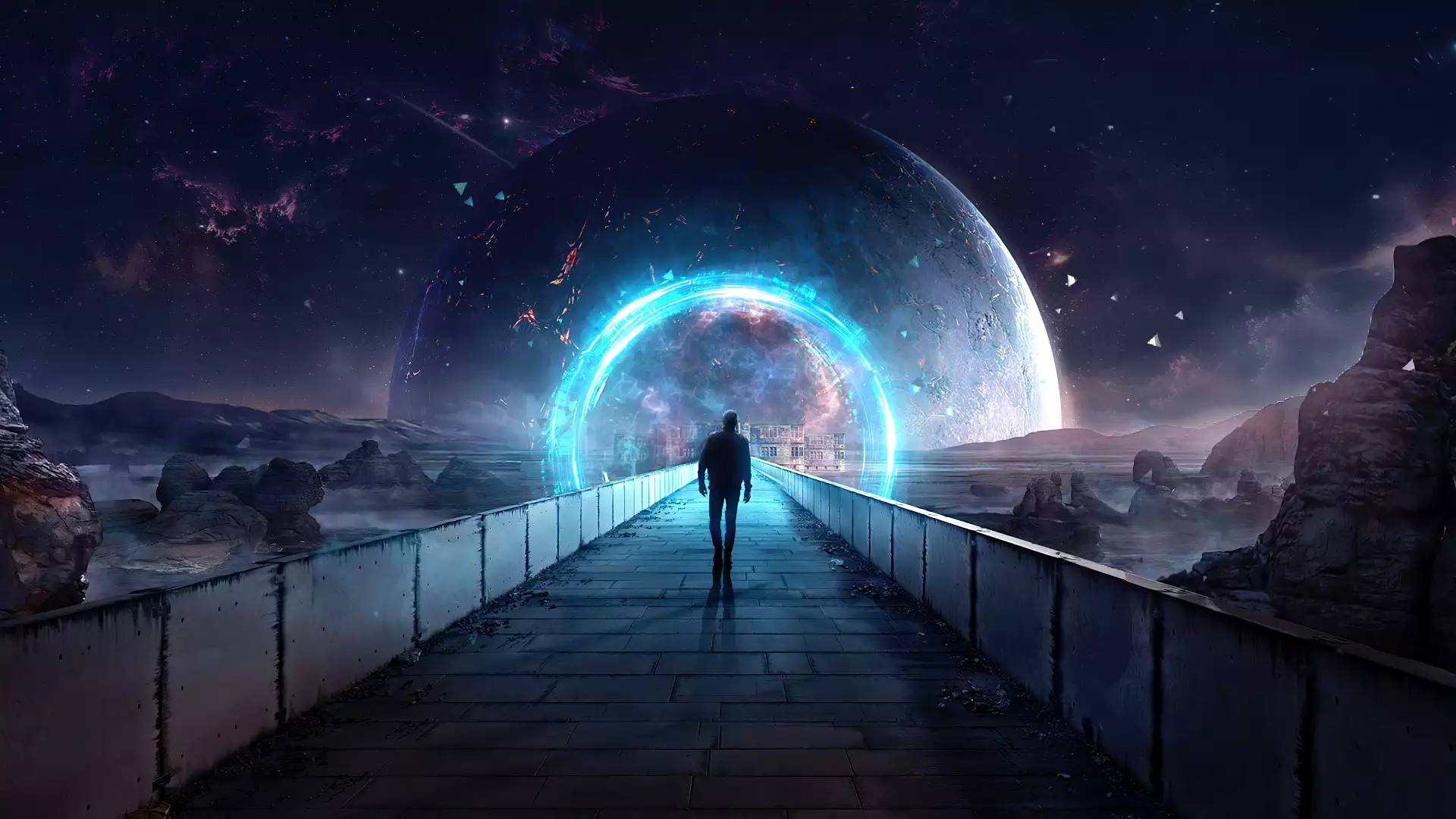 future, fantasy, technologies, arts, space, landscapes - nature, portal, spatial gap Live Wallpaper