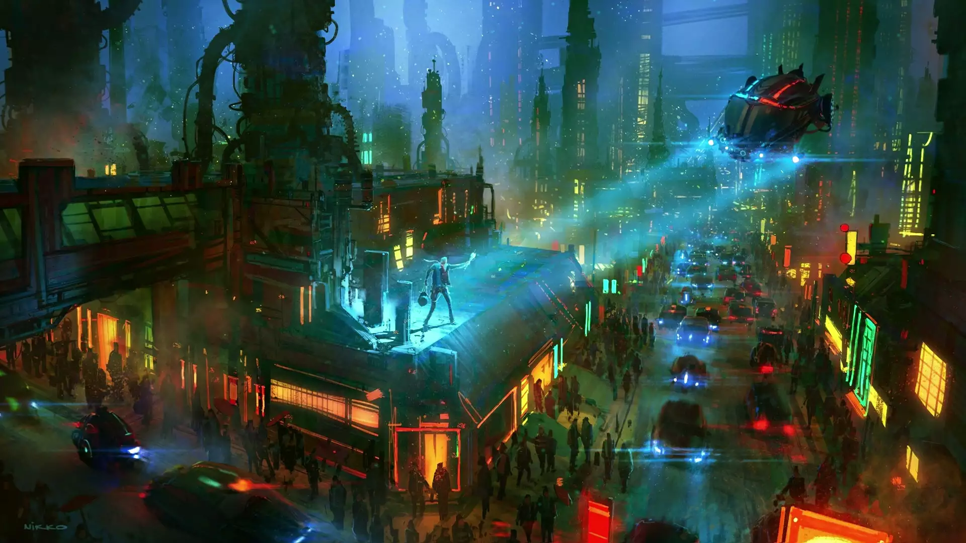 cities, night, arts, cyberpunk Live Wallpaper