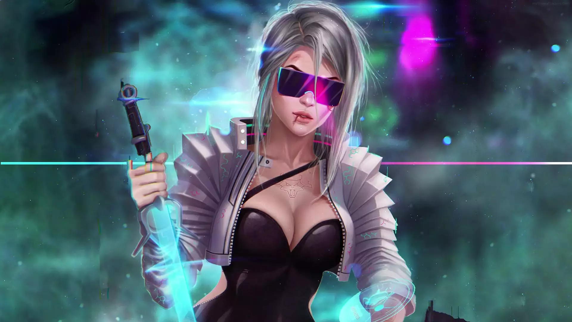 the witcher, anime girls, the witcher, arts, knife, cirilla, cyberpunk, games, ciri, anime Live Wallpaper