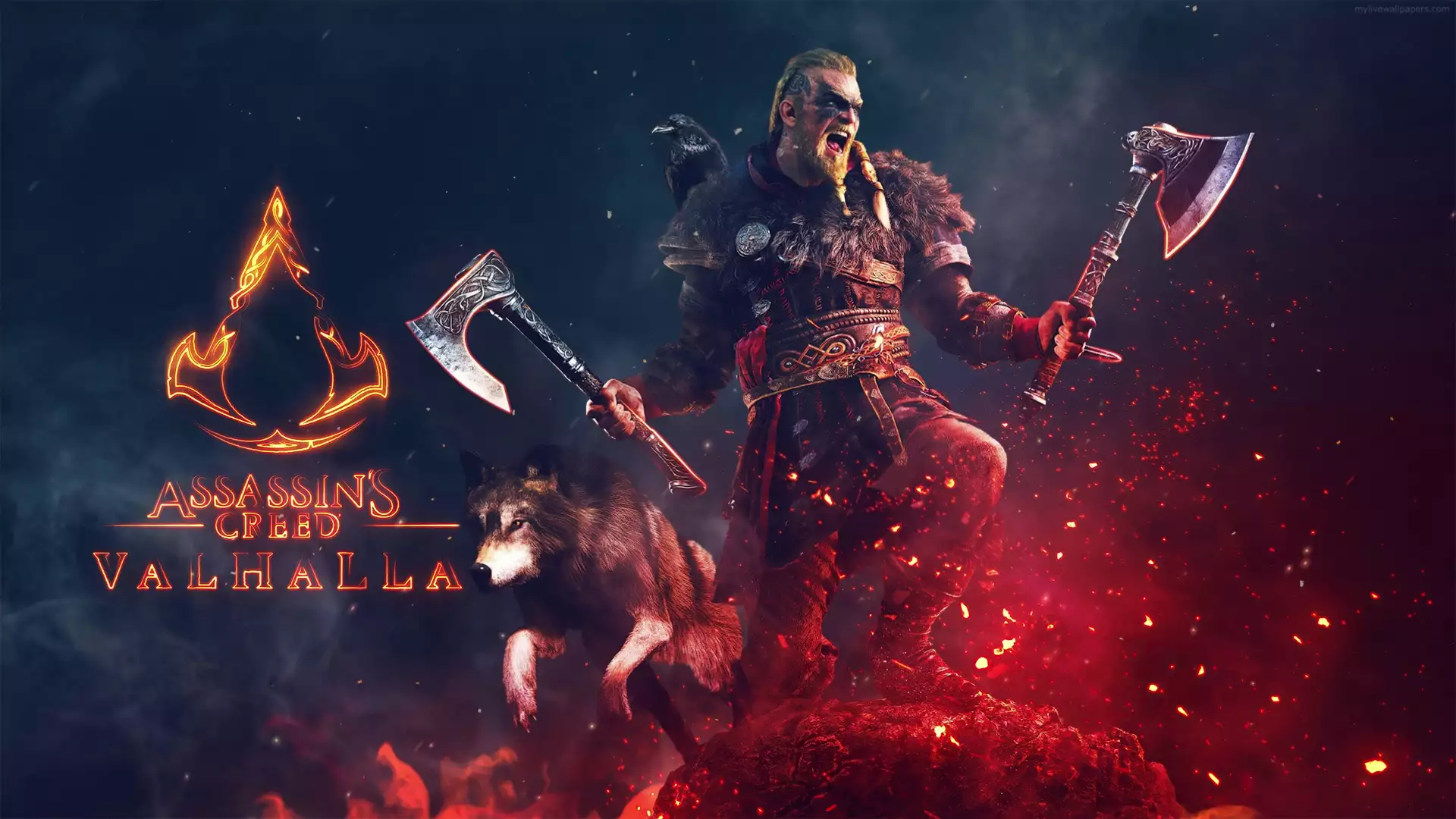 raven, axe, lupus, axe, assassin’s creed, games, arts Live Wallpaper