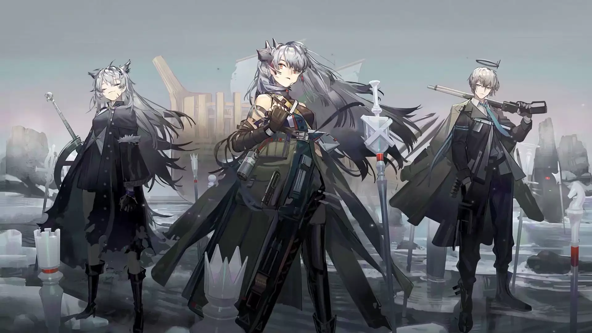 weapon, arknights, executor, lappland, ears, anime girls, games, anime, arts, saria, bloodline of combat Live Wallpaper