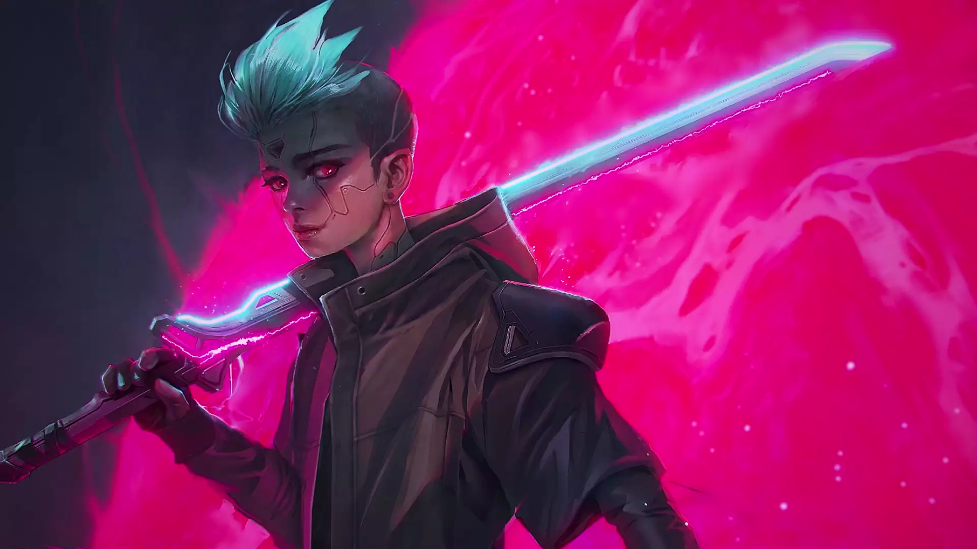 neon, arts, sword, cyberpunk Live Wallpaper