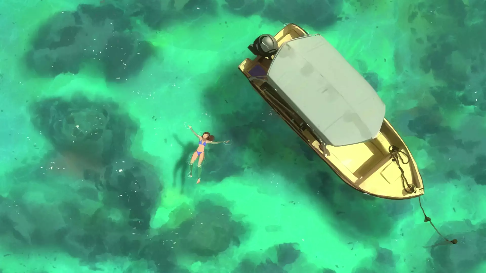 anime, rest, anime girls, arts, sea, a boat Live Wallpaper