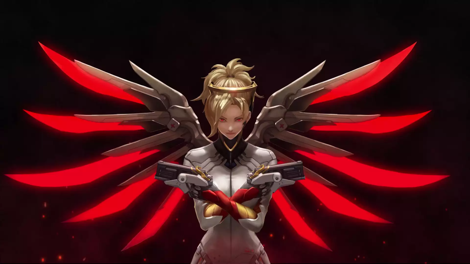 overwatch, games, wings, graphics, anime girls, weapon, weapons of mercy, angel, arts, weapons of mercy, mercy, anime Live Wallpaper