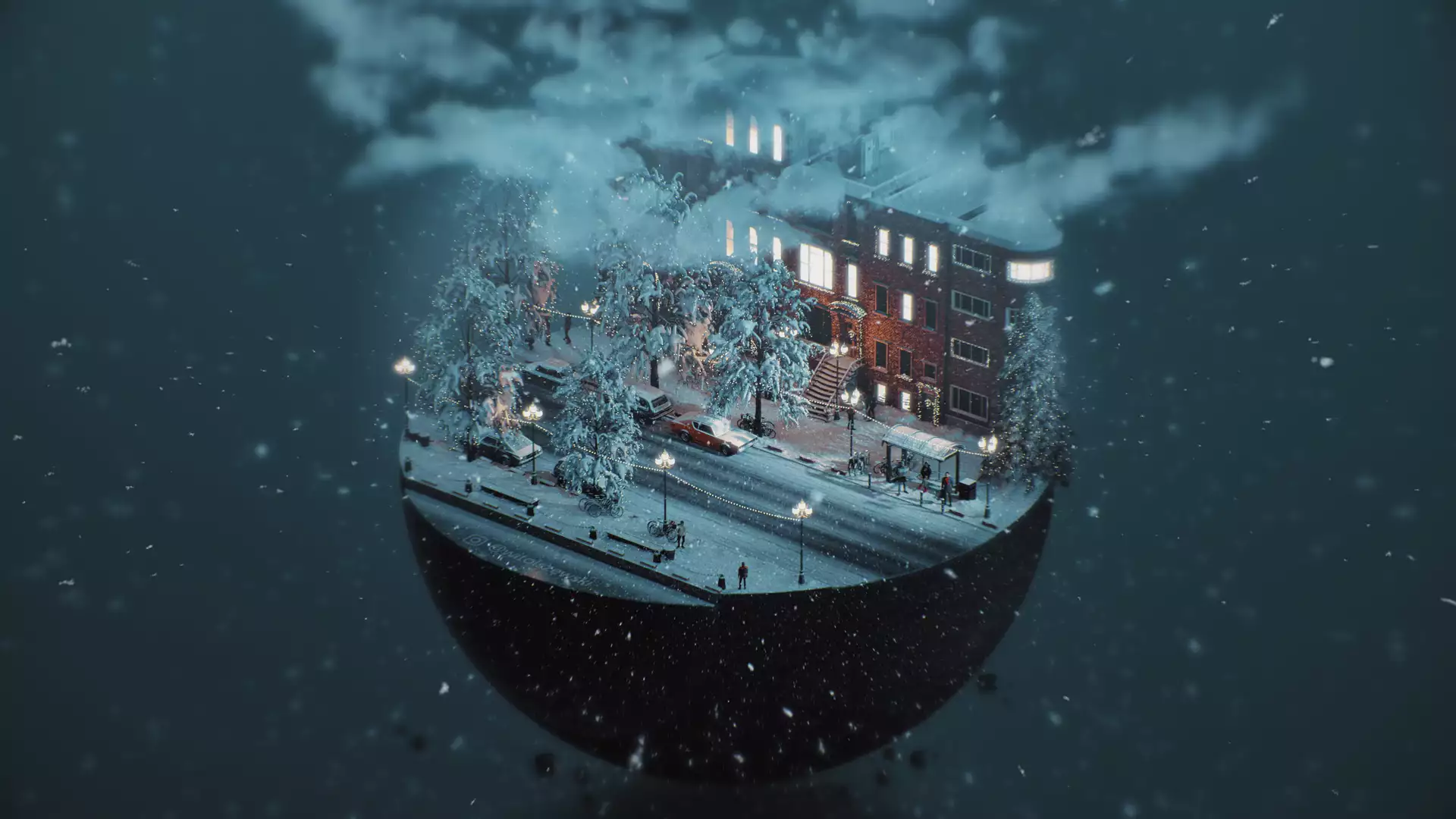 different, ball, winter, snow, sphere, snow sphere Live Wallpaper