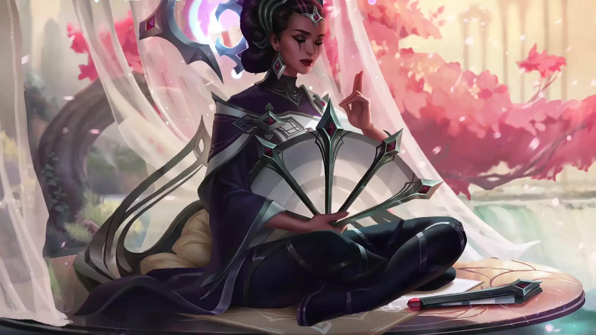 traditional karma, petals, karma, arts, anime girls, games, fan, anime, enlightened Live Wallpaper