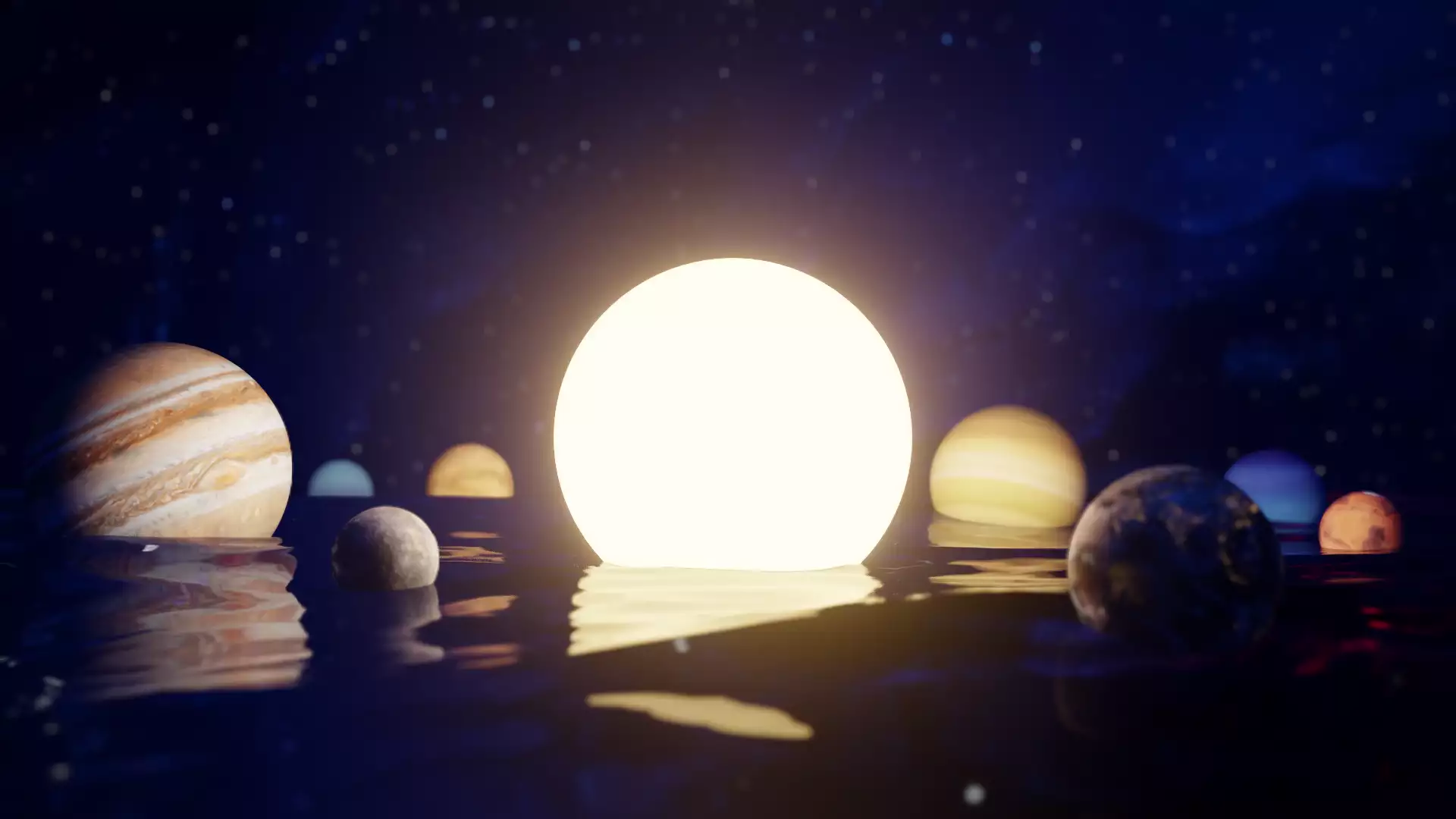 the sun, arts, solar system, mars, venus, mercury, land, saturn, space, neptune, uranium, jupiter Live Wallpaper