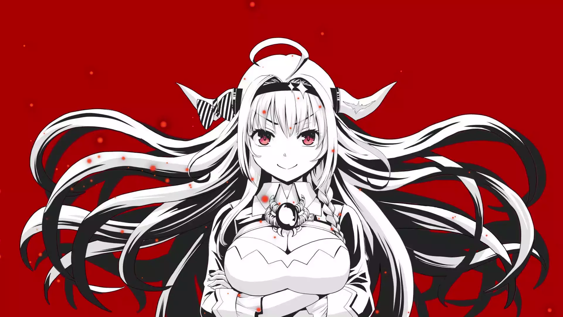 coco kiryu, graffiti holo, horns, big breasts, anime, smile, arts, coco kiryu, anime girls Live Wallpaper