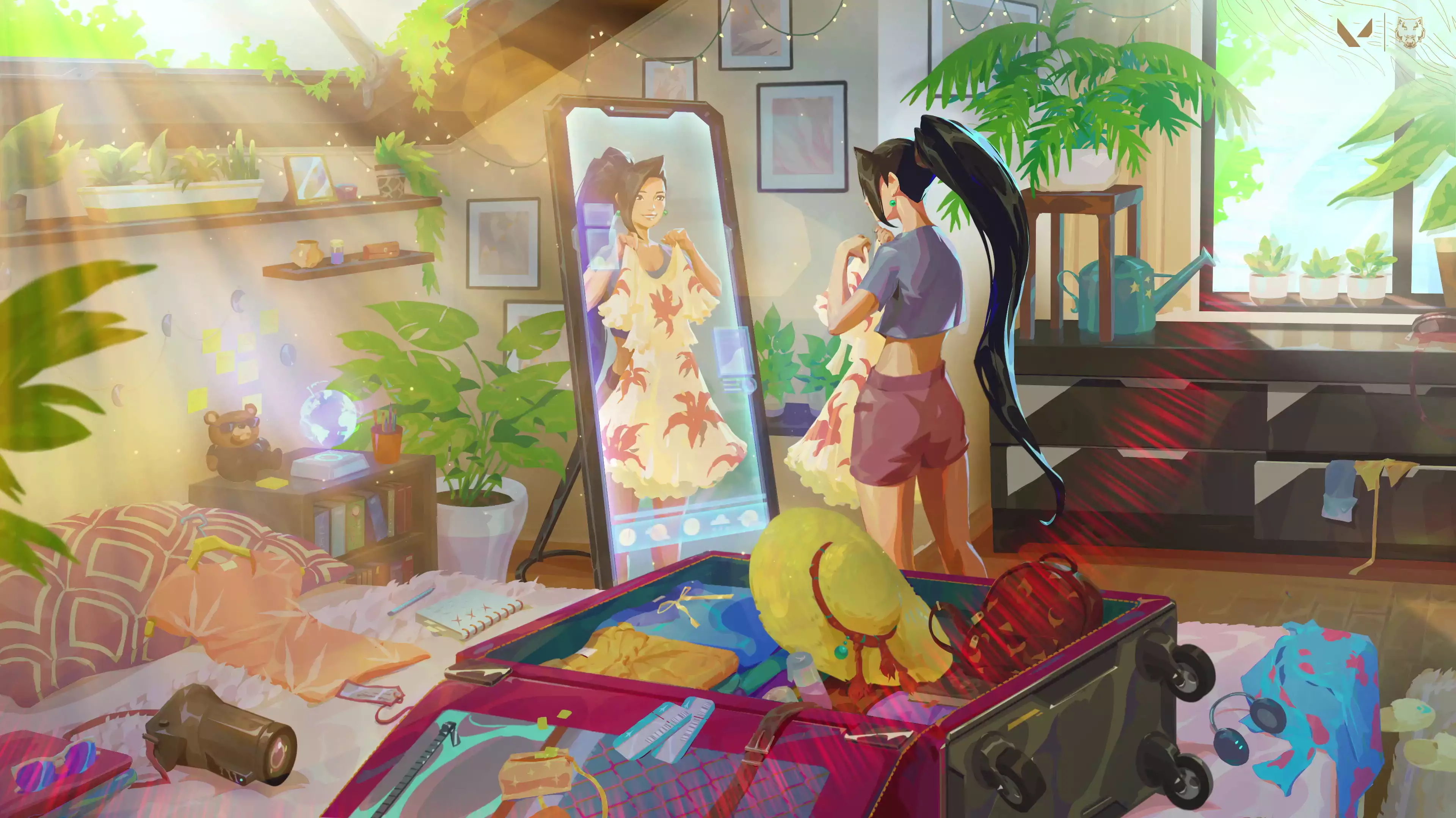 anime, valorant, games, anime girls, arts, scattered clothes, room, sage Live Wallpaper