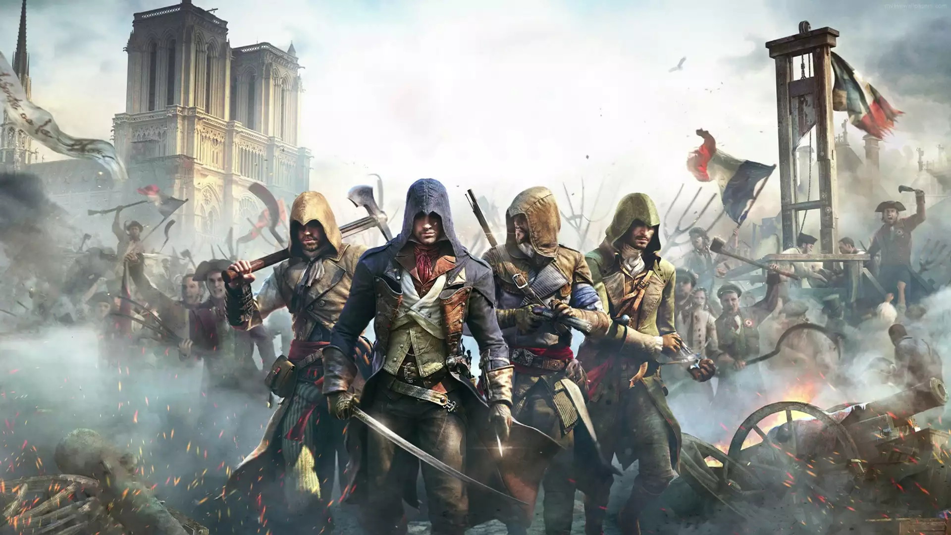 assassin’s creed, axe, arts, the uprising, games, weapon, crossbow, sword Live Wallpaper