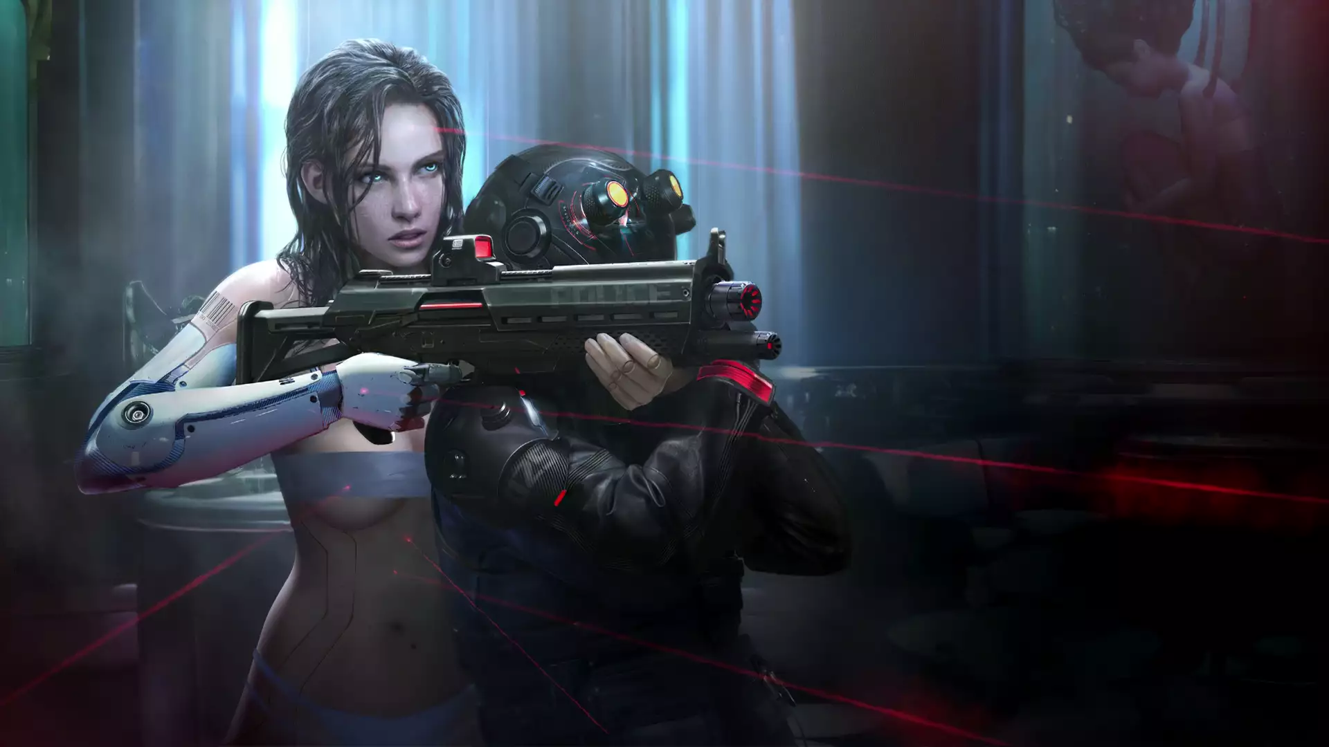graphics, anime, arts, anime girls, cyberpunk, games Live Wallpaper