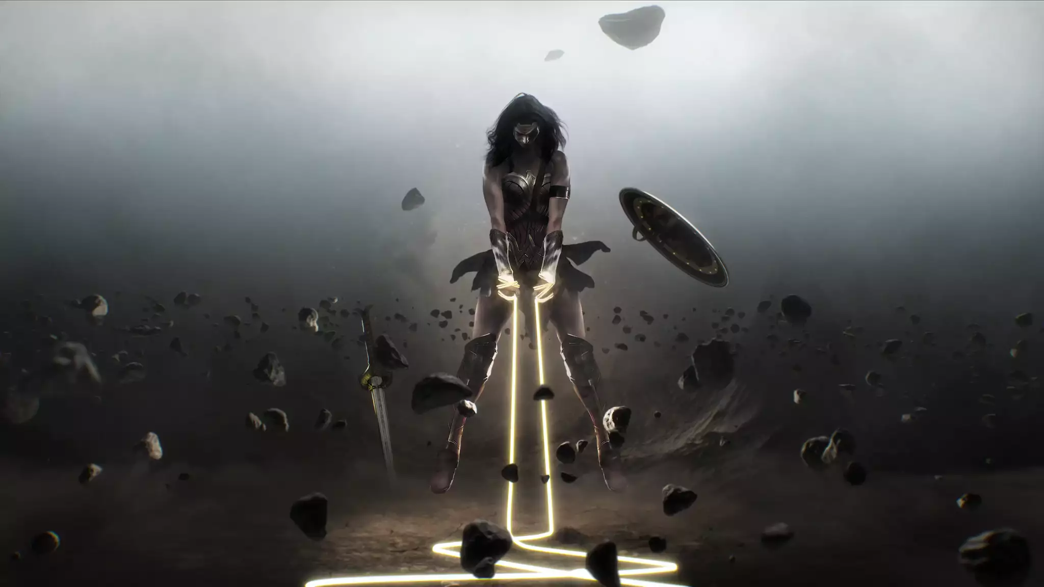 movies, sword, superhero, shild, lasso of truth, girls, wonder woman, wonder woman, the lasso of truth, fantasy, arts, dc Live Wallpaper