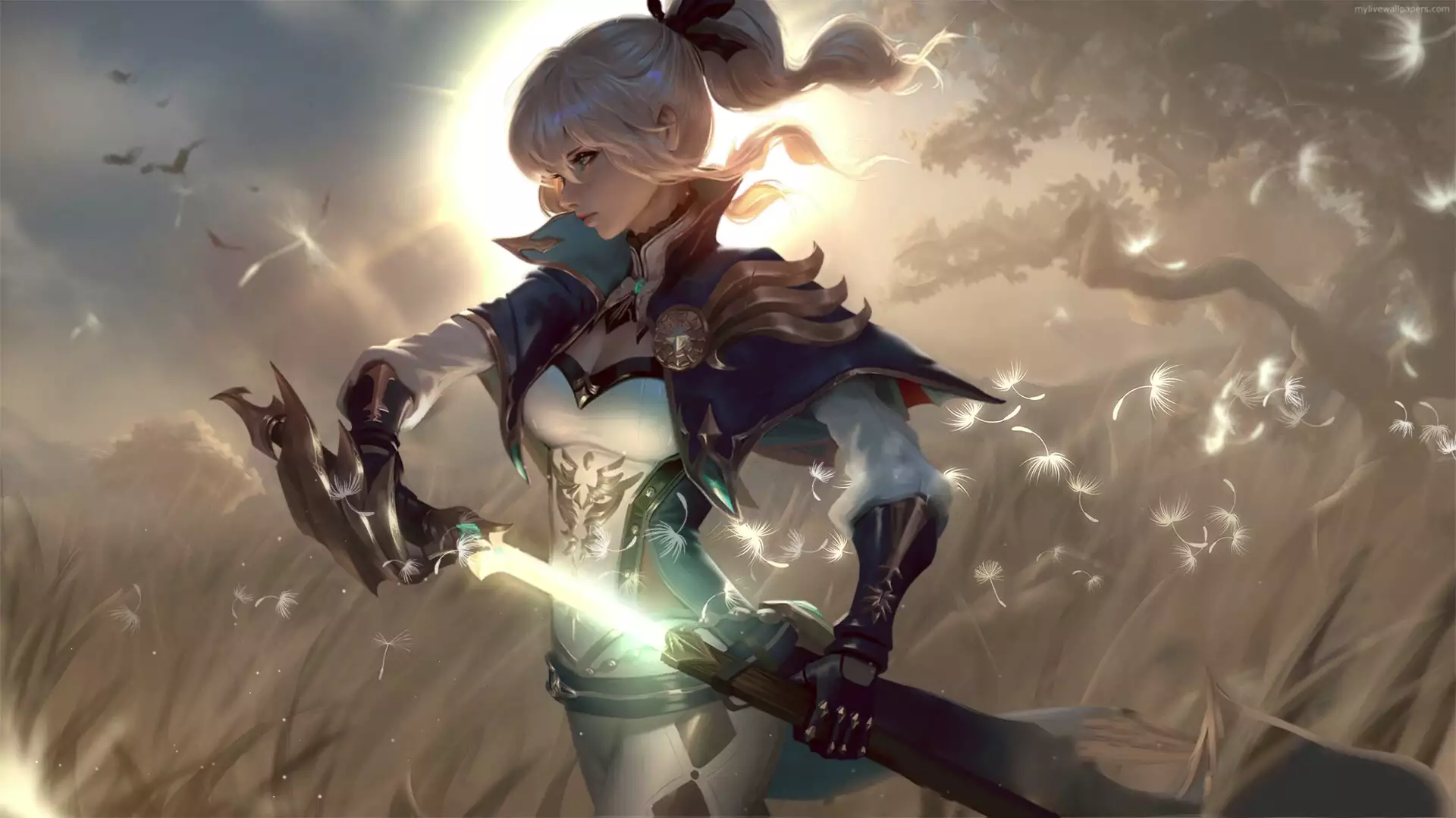 anime girls, games, the genie, sword, anime, genshin impact, genshin impact, arts, jean Live Wallpaper
