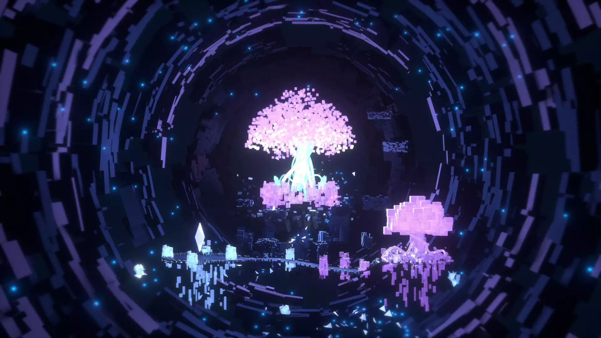 neon tree, pixel art, tree, pixel measurement, neon Live Wallpaper