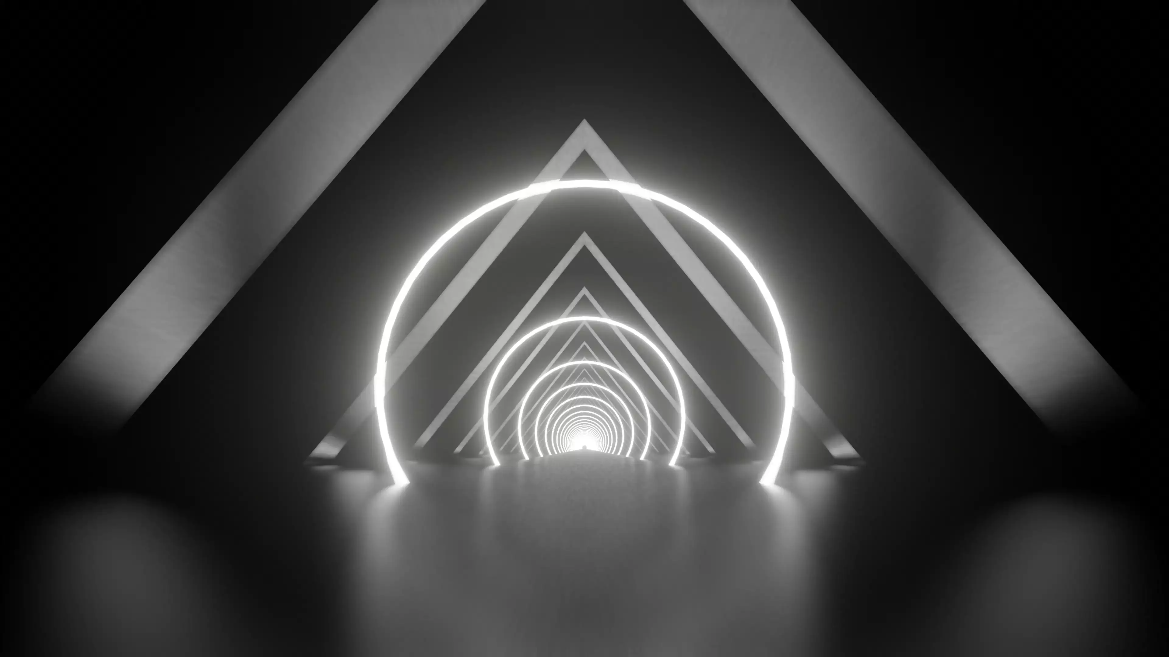 triangle, a circle, abstractions, neon Live Wallpaper