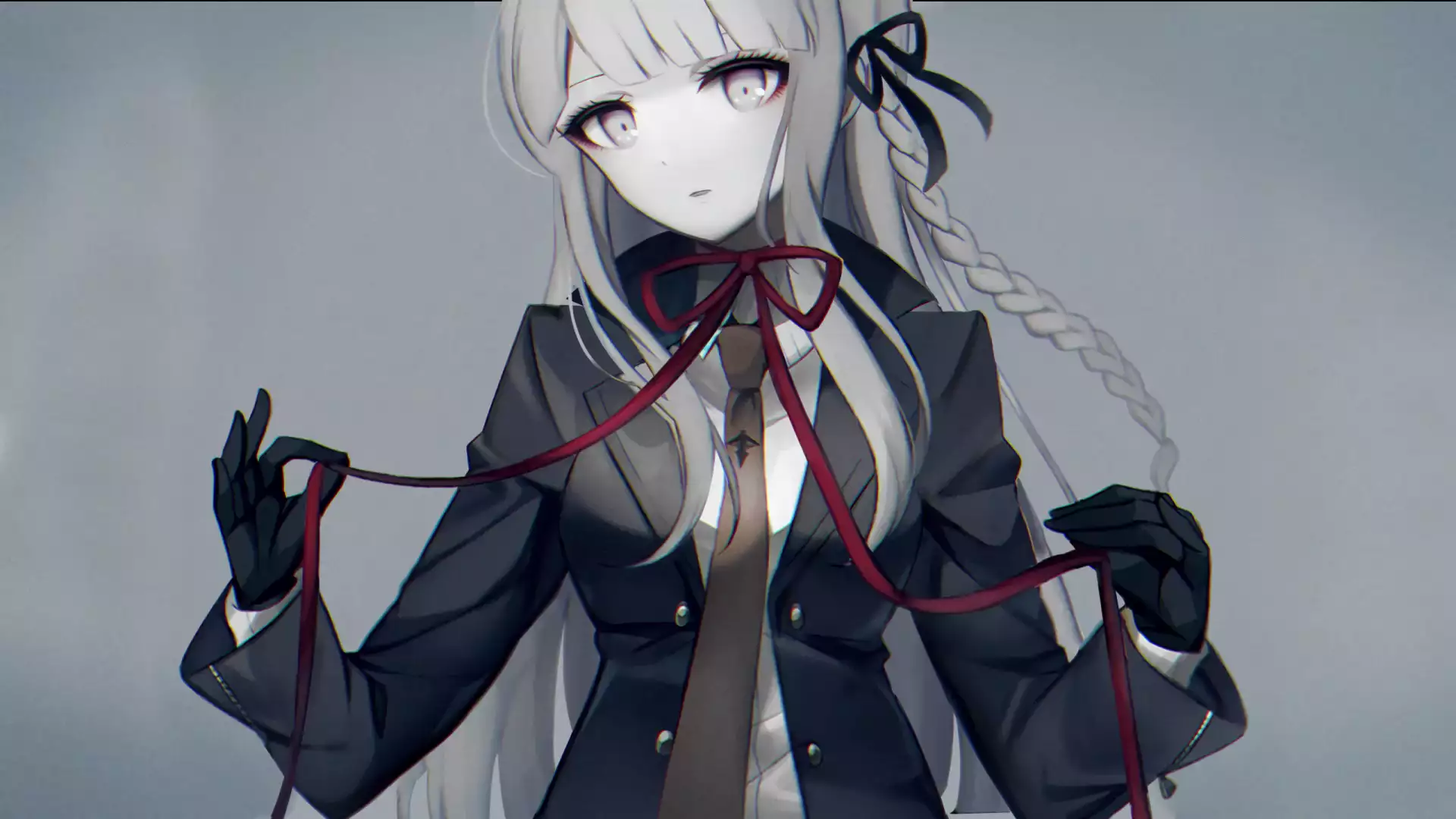 arts, school of hope and hopeless students, nice girl, gloves, beautiful girl, kyouko kirigiri, danganronpa, anime, school of despair, anime girls Live Wallpaper