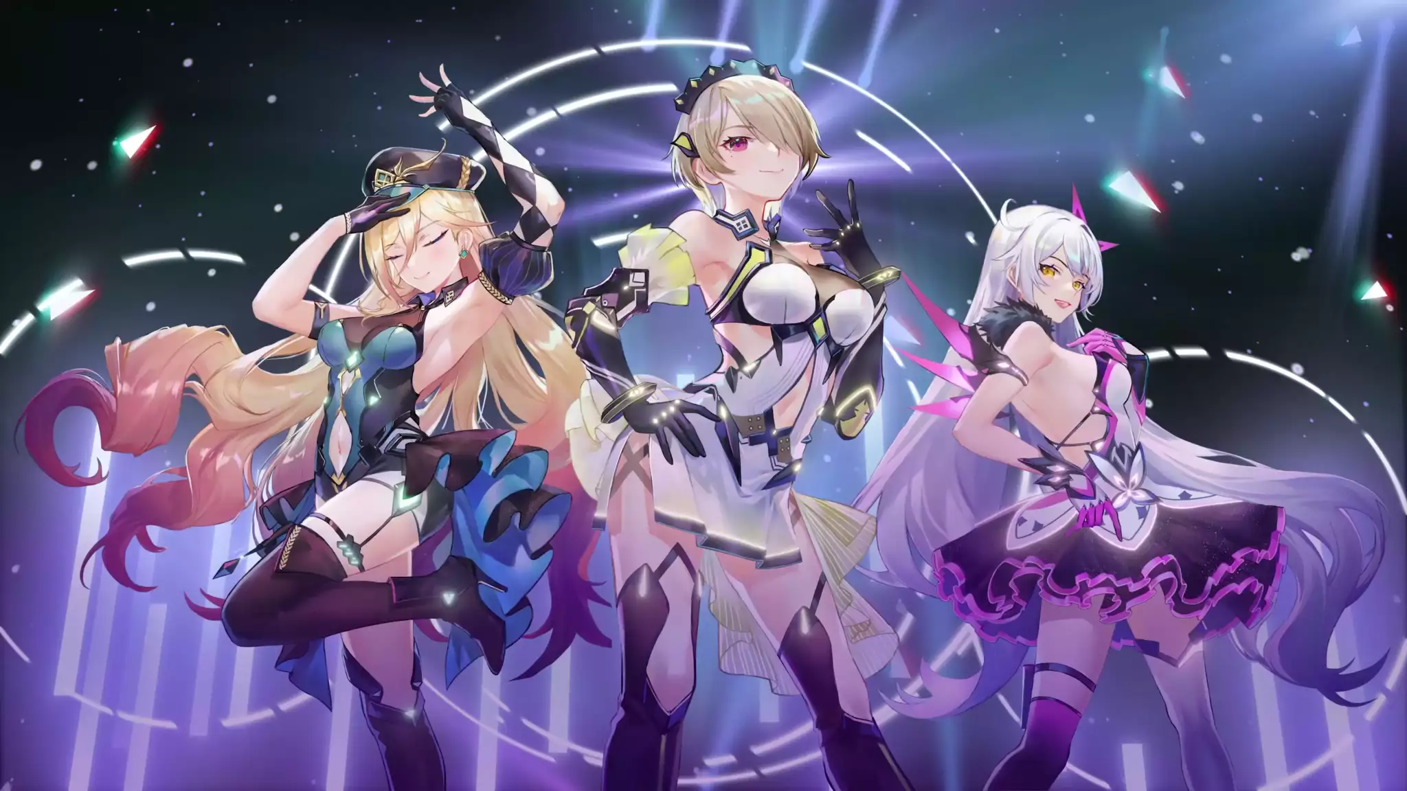 honkai impact, kiana kaslana, anime, skirt, scene, costumes, games, arts, performance, durandal, anime girls, rita rossweisse, stockings Live Wallpaper