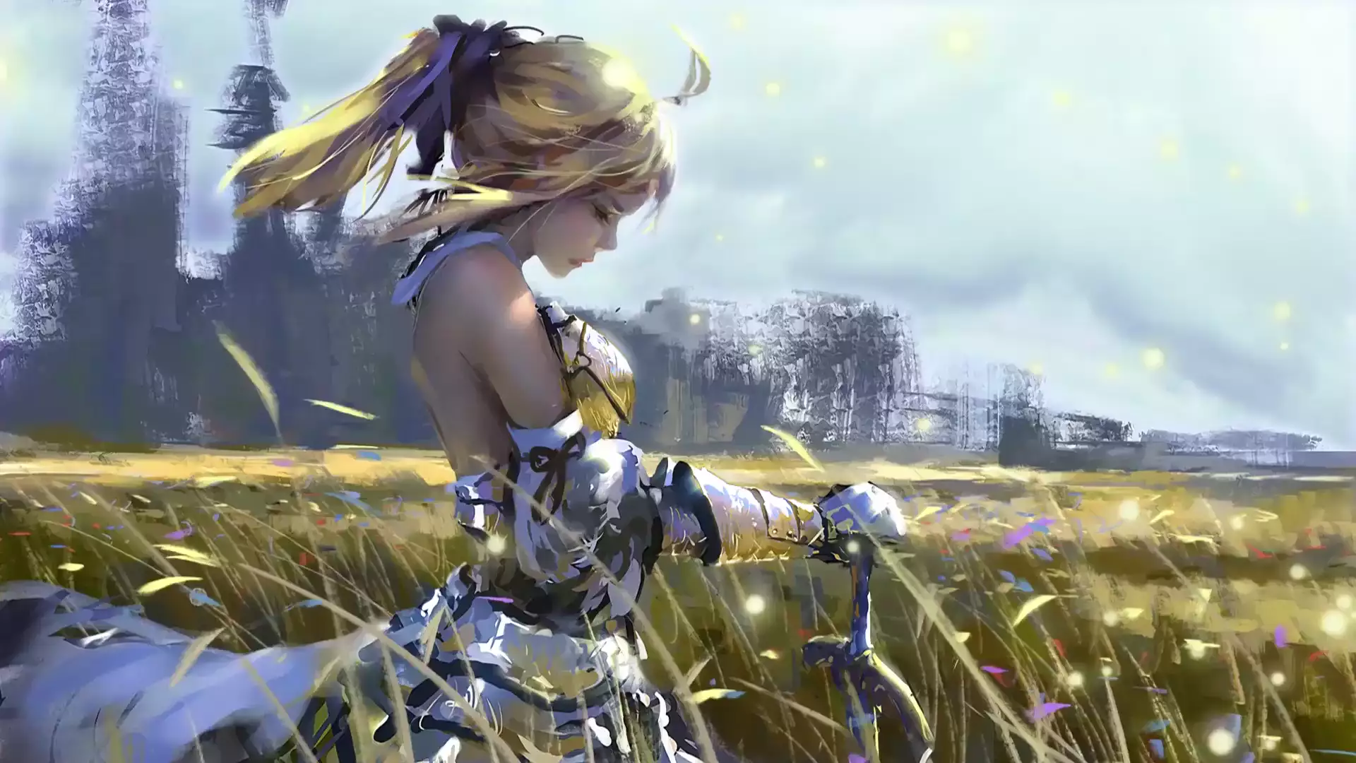 armor, anime, fate, wlop, saber, arts, anime girls Live Wallpaper