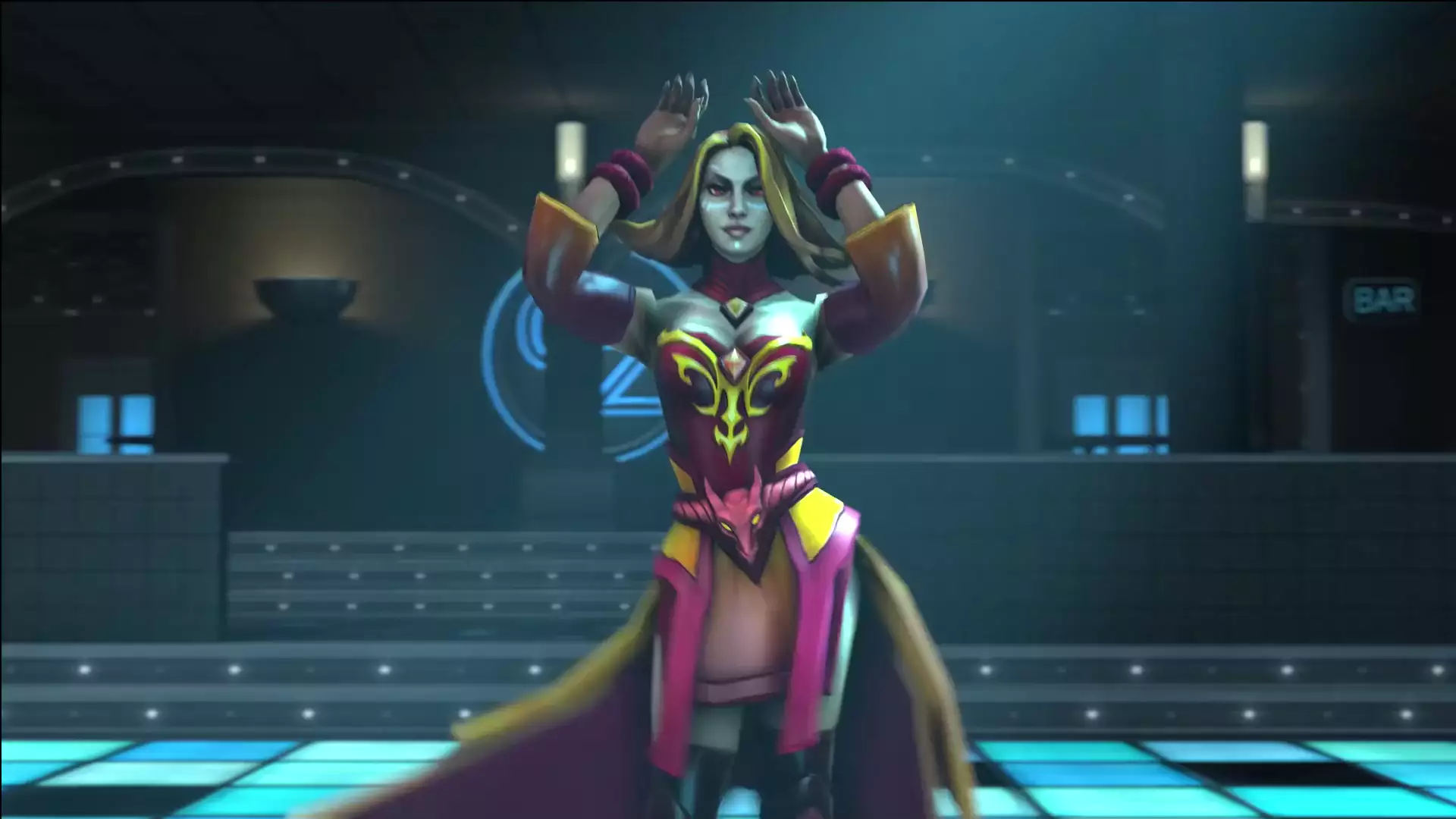 anime girls, graphics, lina, anime, games, dance, dota, arts Live Wallpaper
