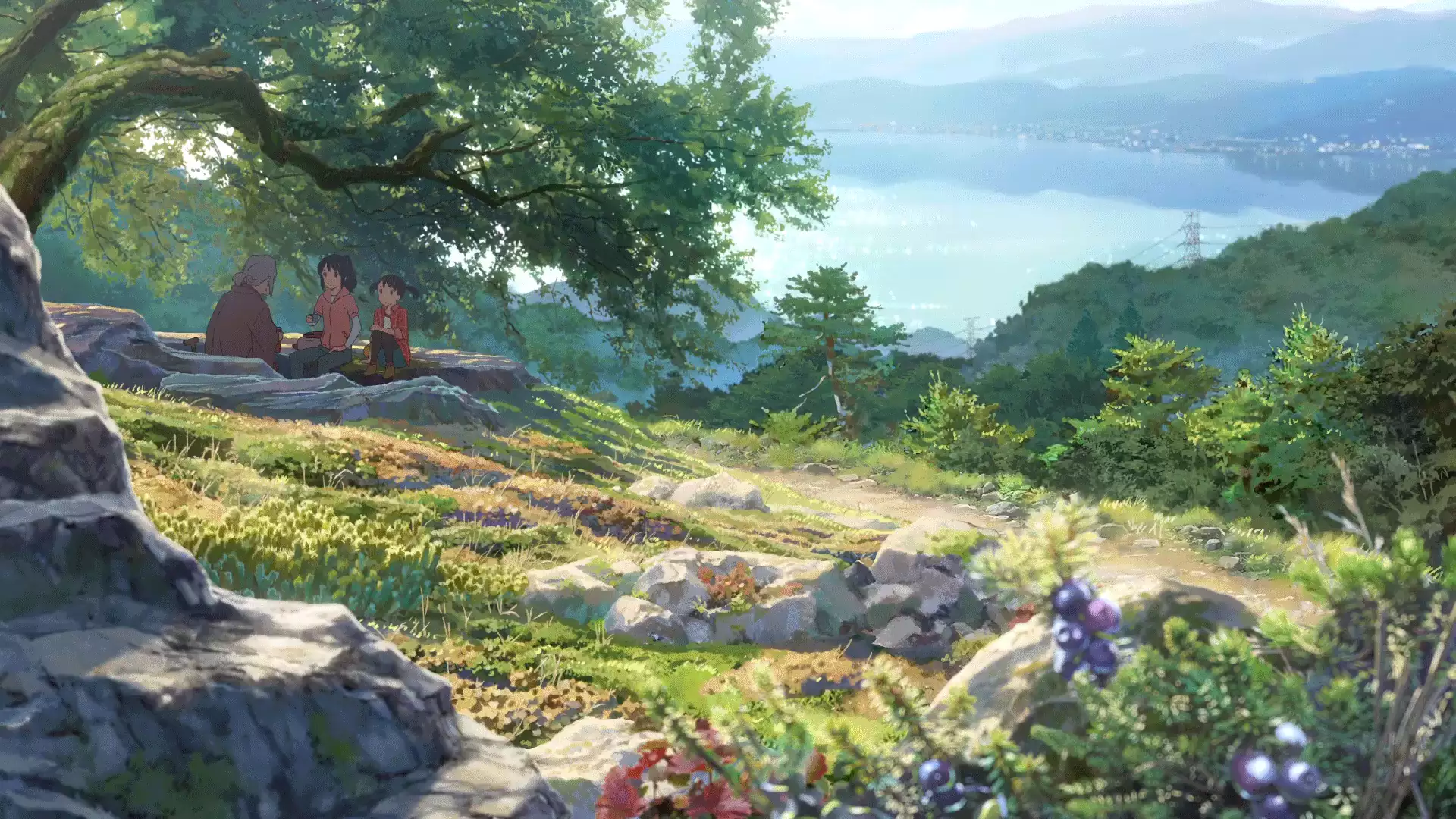 arts, mitsuha miyamizu, hitoha miyamizu, your name, anime, yotsuha miyamizu, landscapes - nature, sea Live Wallpaper