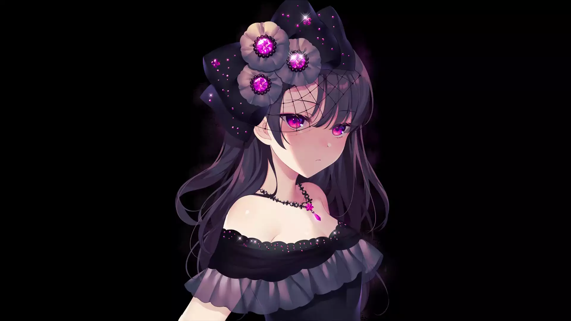 anime girls, anime, glitter anime girl, sequins Live Wallpaper