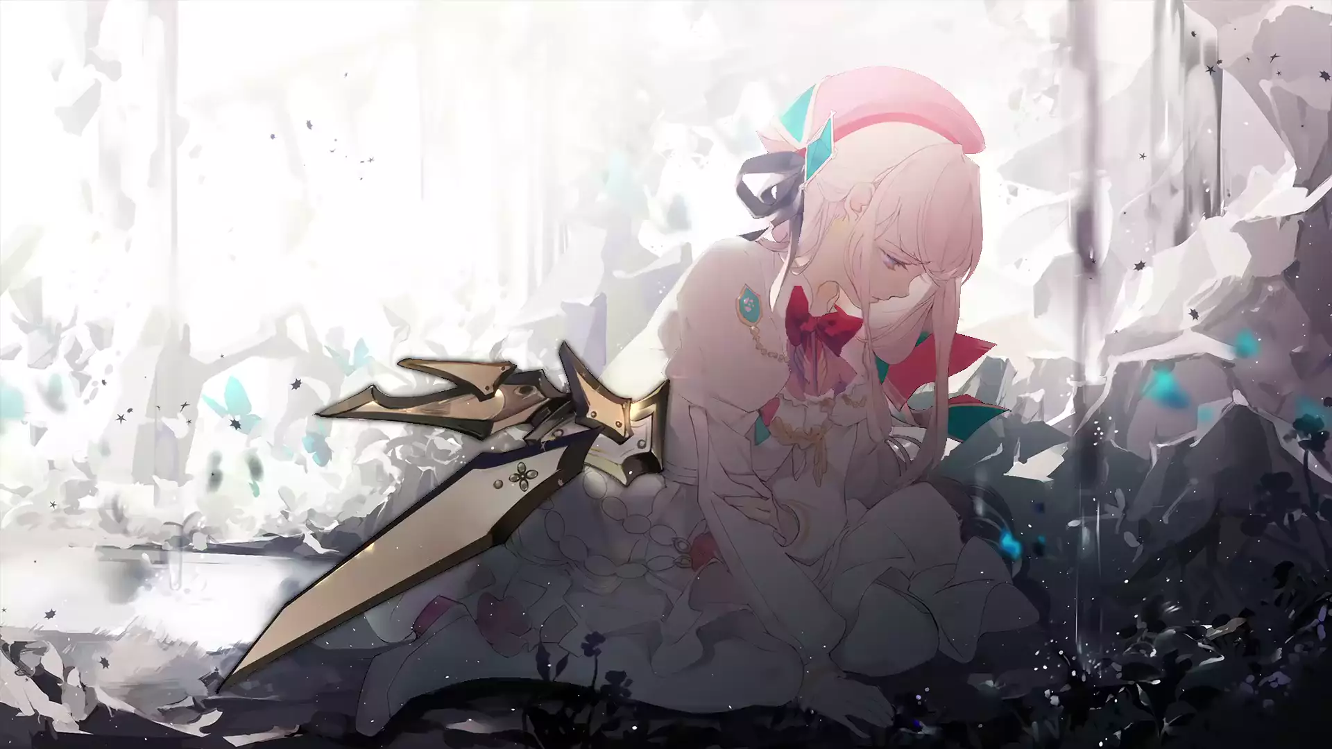 arts, anime girls, sadness, arcaea, hikari, anime, games, sadness Live Wallpaper