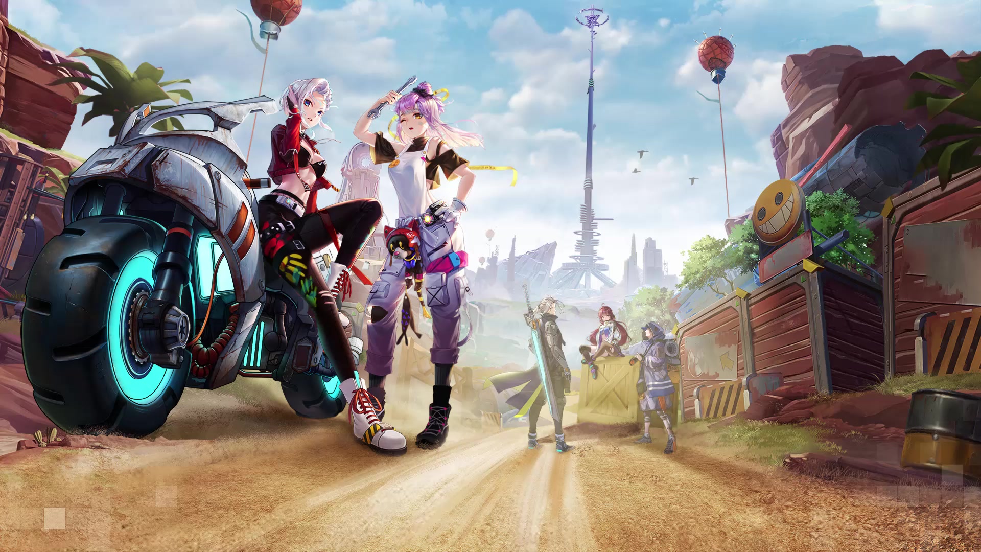 Tower of Fantasy 2 Girls 1 Bike Live Wallpaper