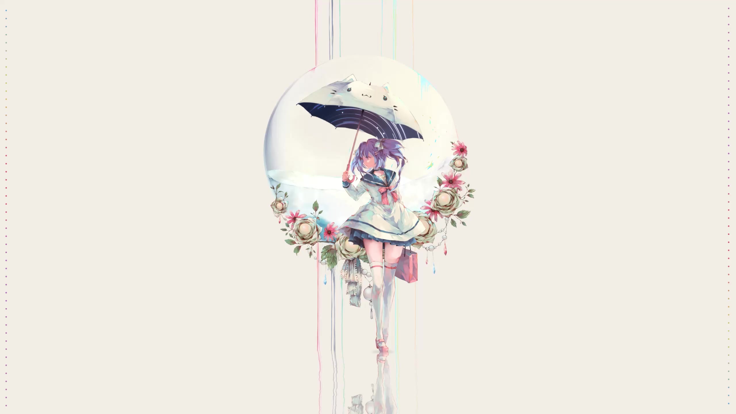 Anime Girl With Umbrella Live Wallpaper