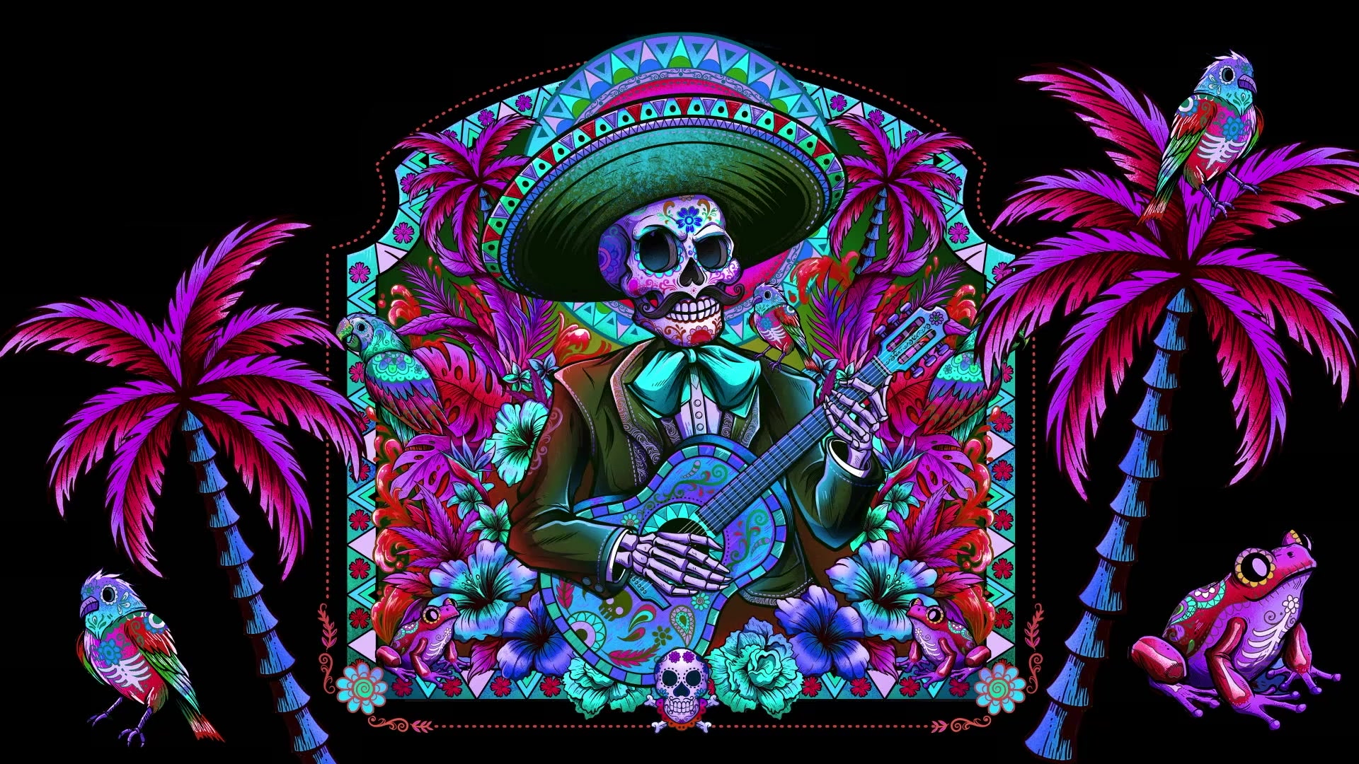 Tropic Vibration Skull Live Wallpaper