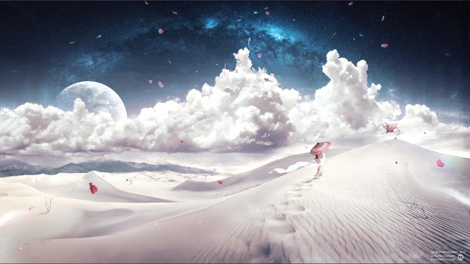 Fantasy art, Sky, Snow, Winter, Artwork Live Wallpaper