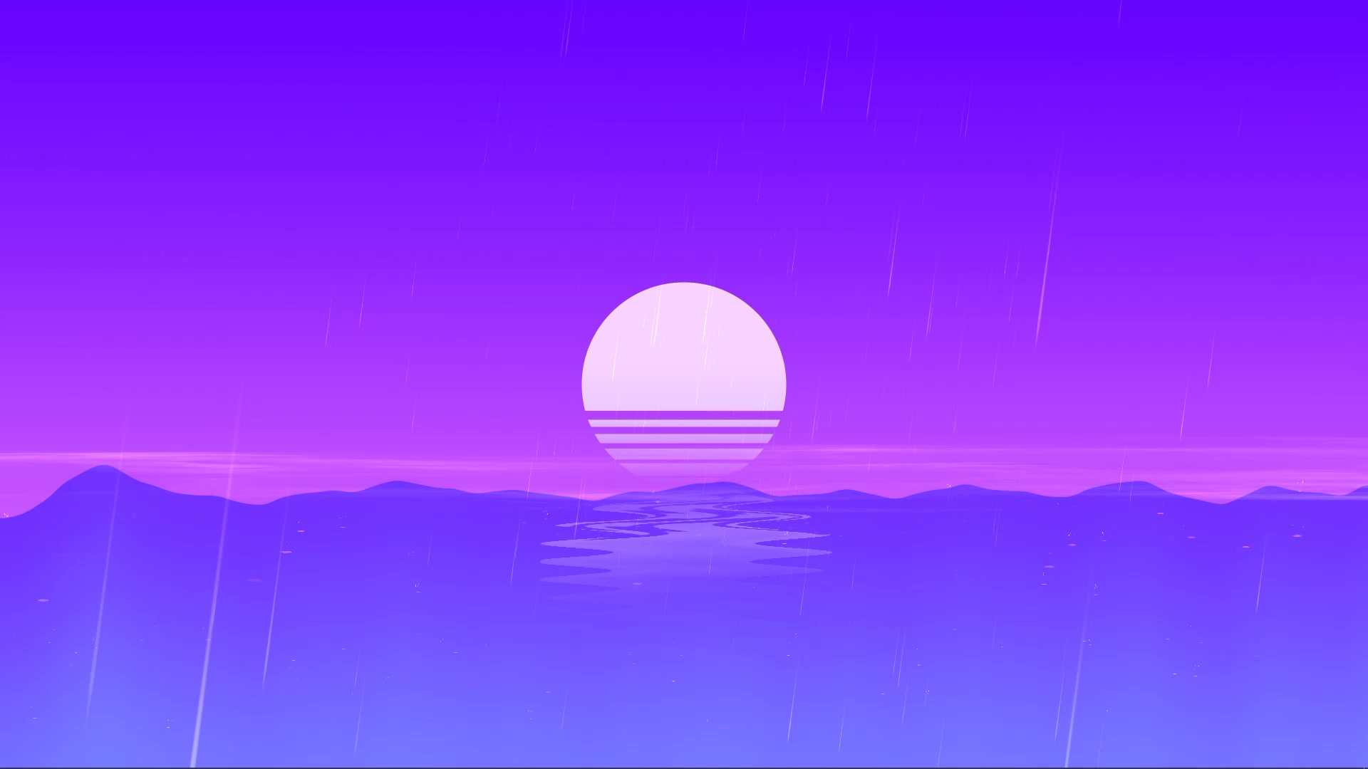 Purple Minimalist Sunset Outrun Minimalism Live Wallpaper