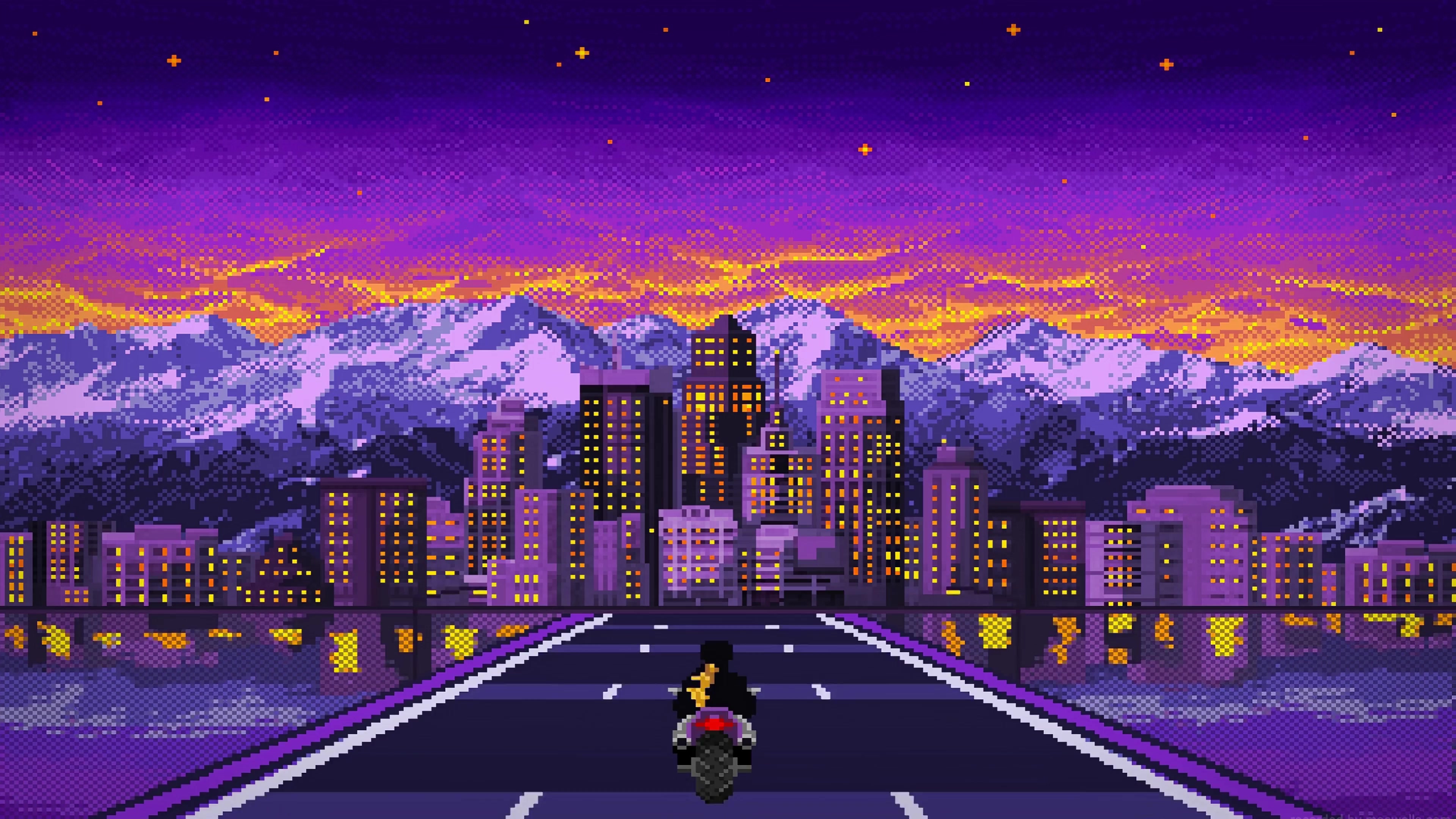 Biker Pixel 4k Live Wallpaper
