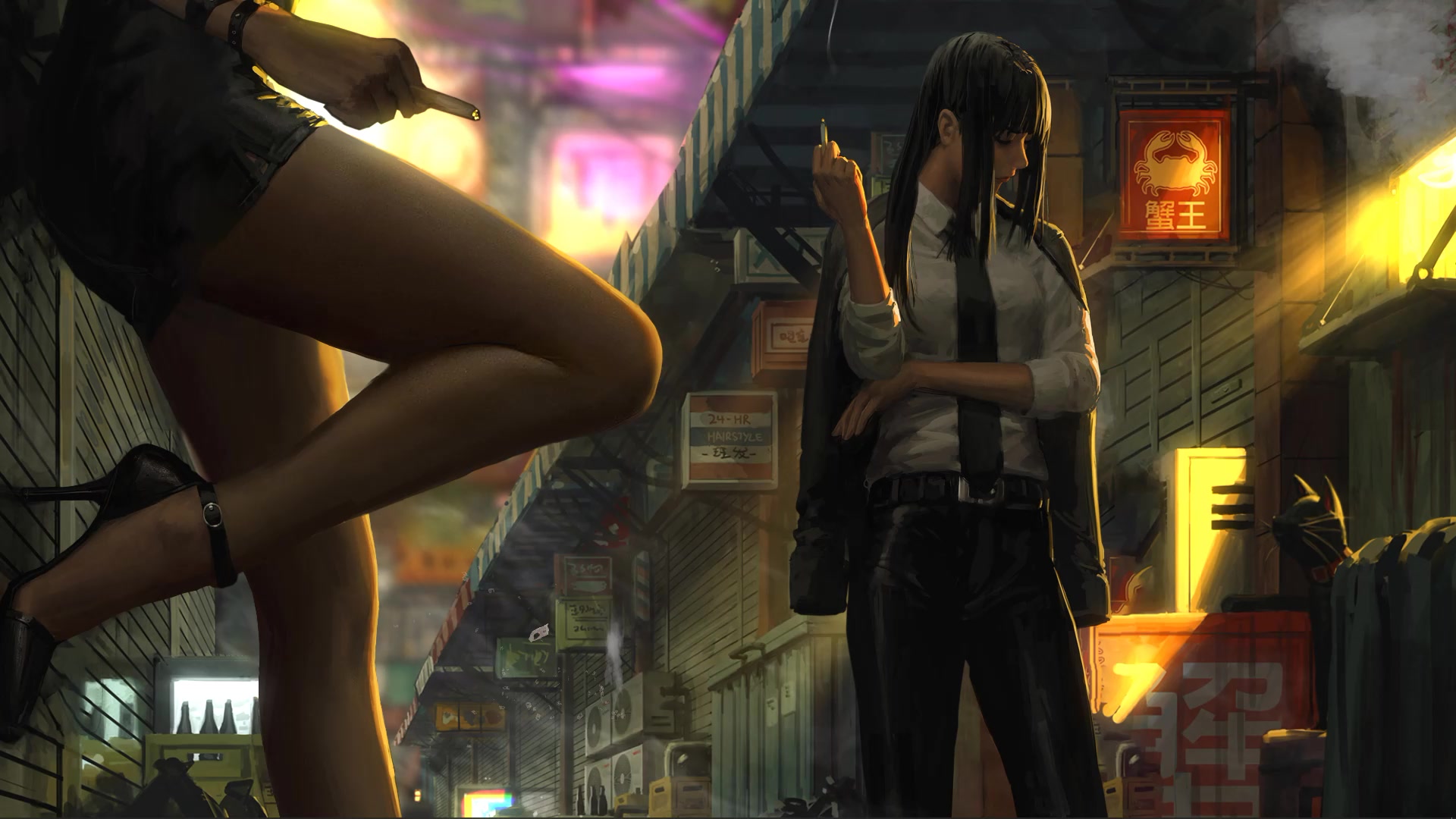 Smoling Girls Live Wallpaper