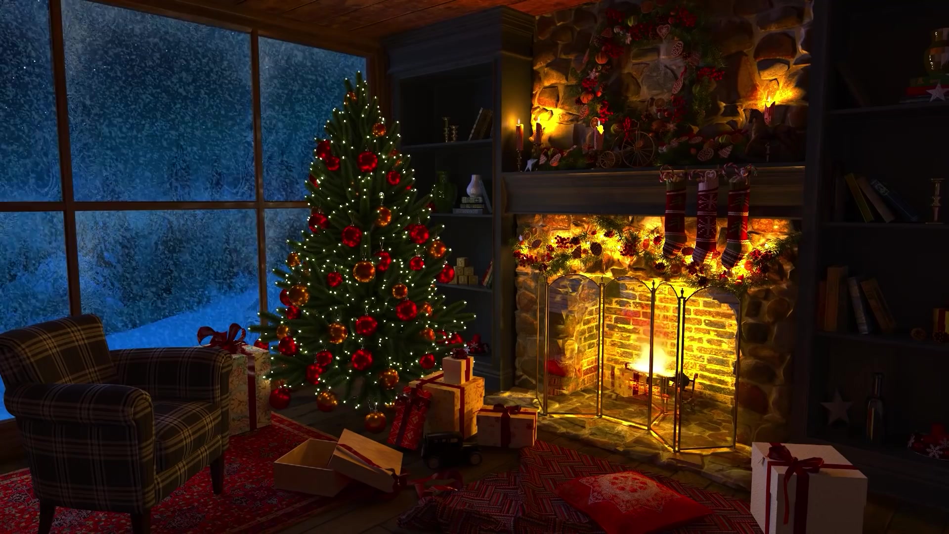 Christmas Cabin Live Wallpaper