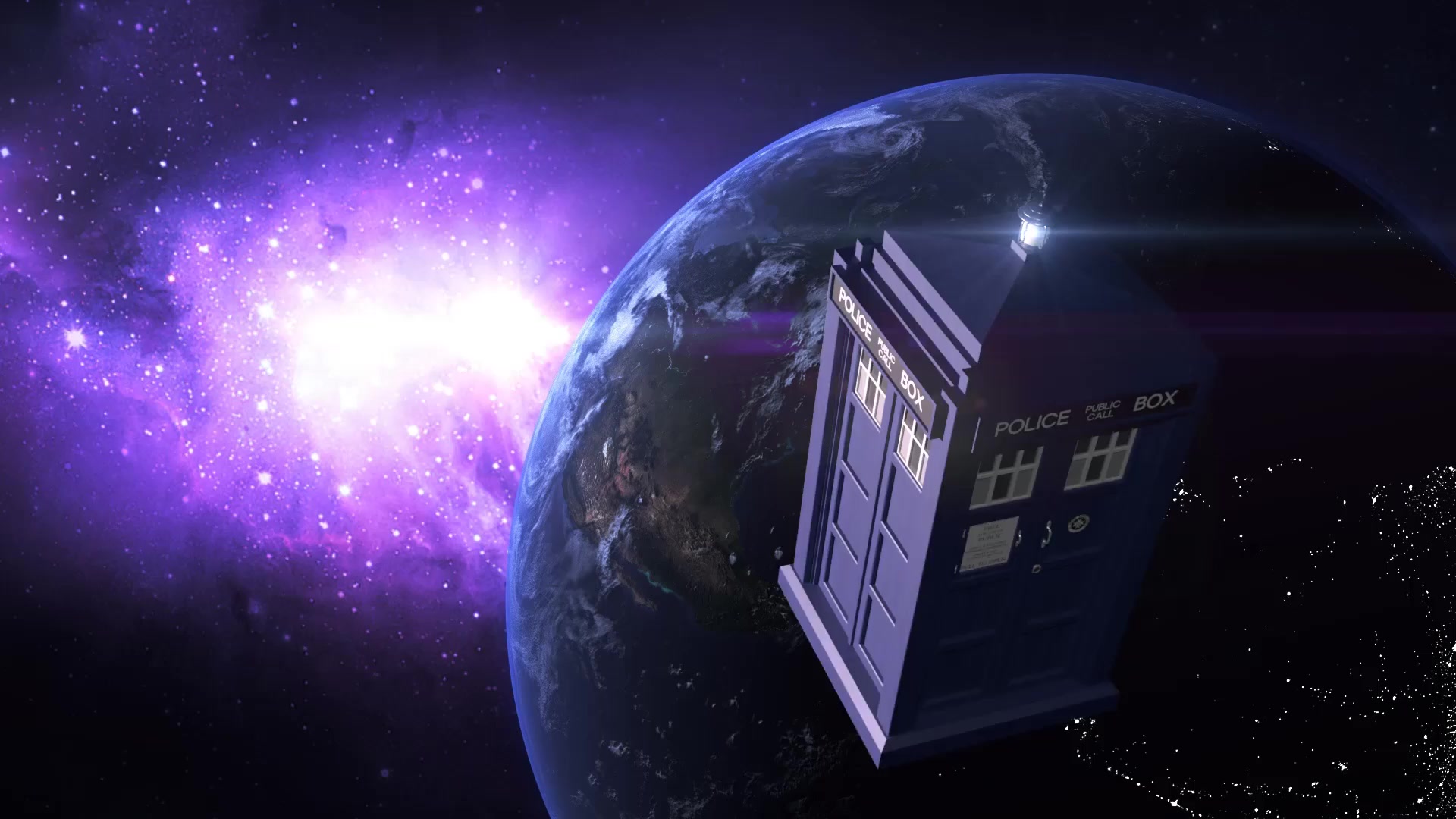 The TARDIS on SF-UI (DoctorWho) Live Wallpaper | 1920x1080