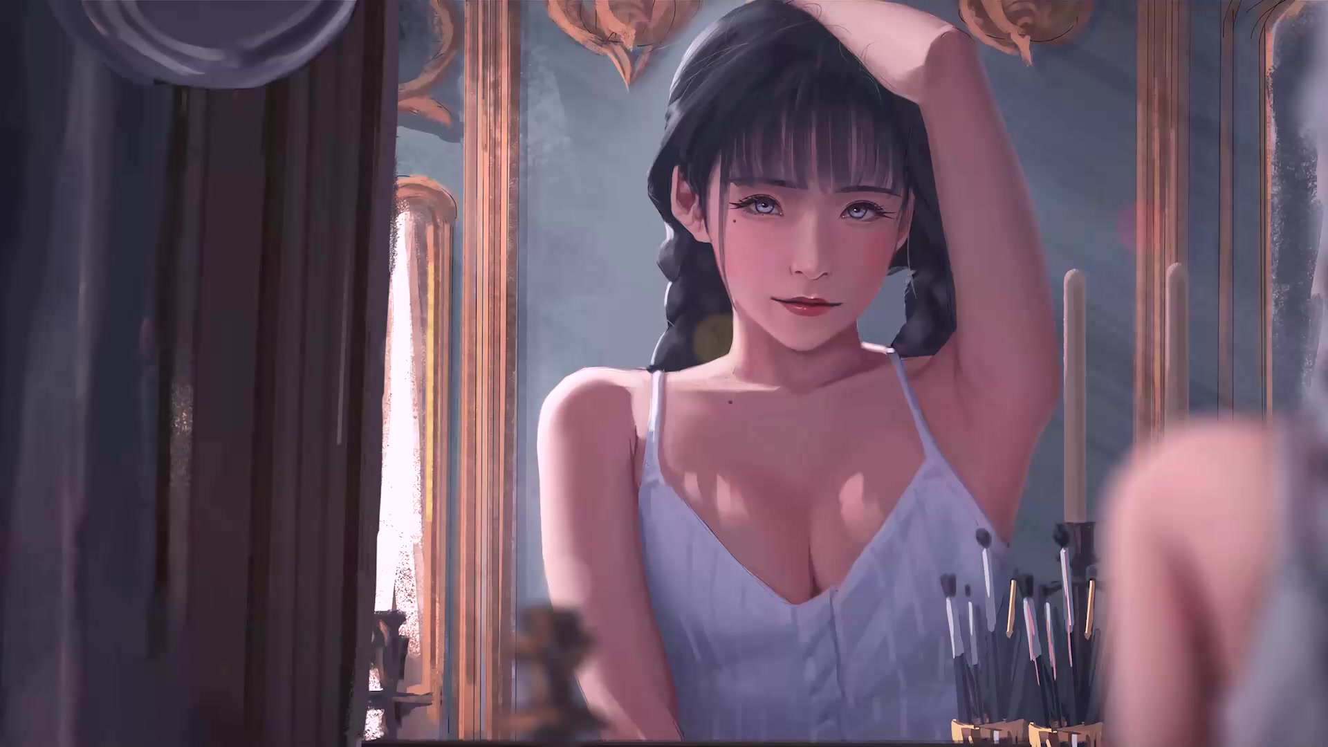 Beautiful Girl Mirror Live Wallpaper