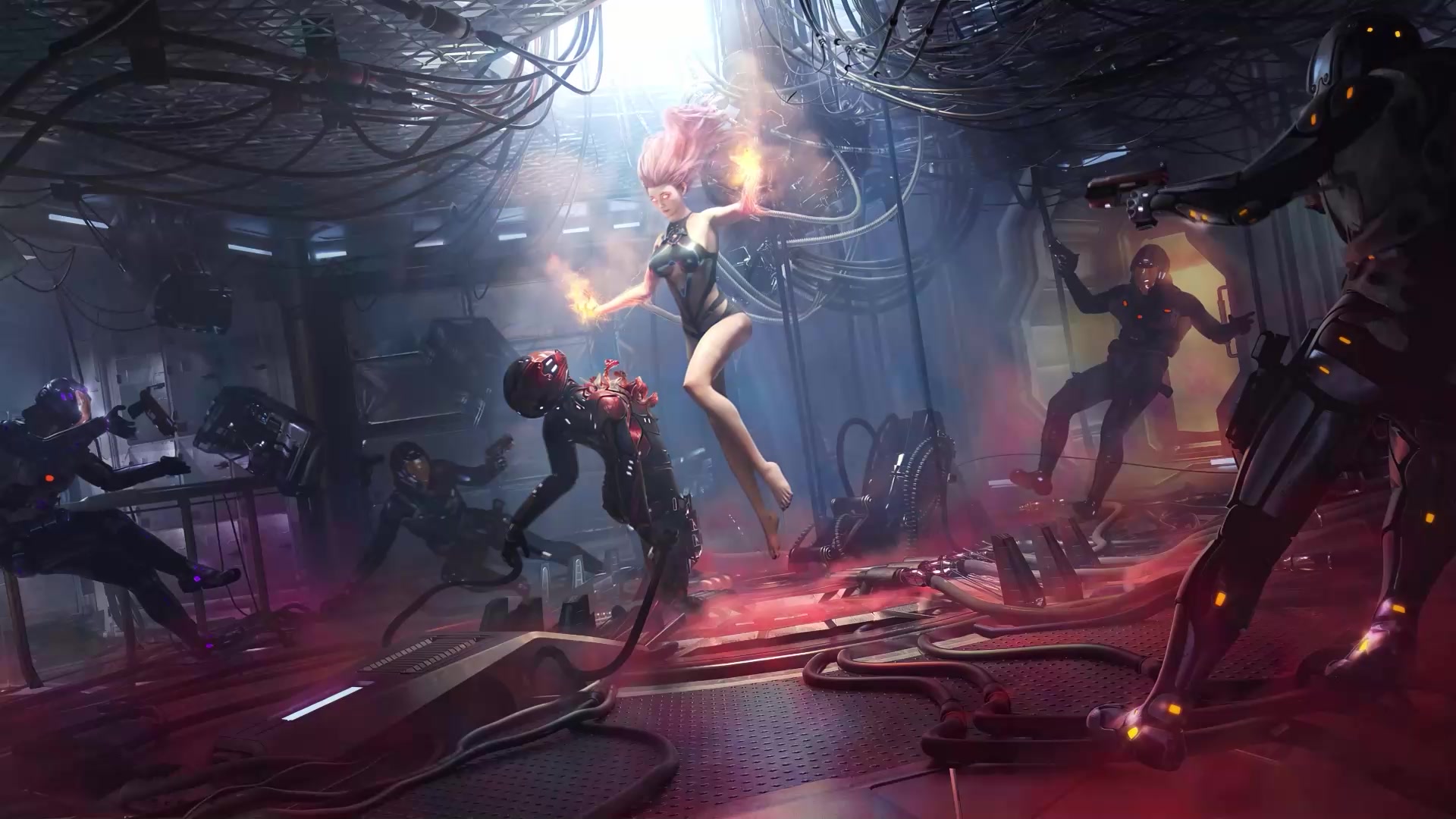 Fire Mage Cyberpunk Live Wallpaper