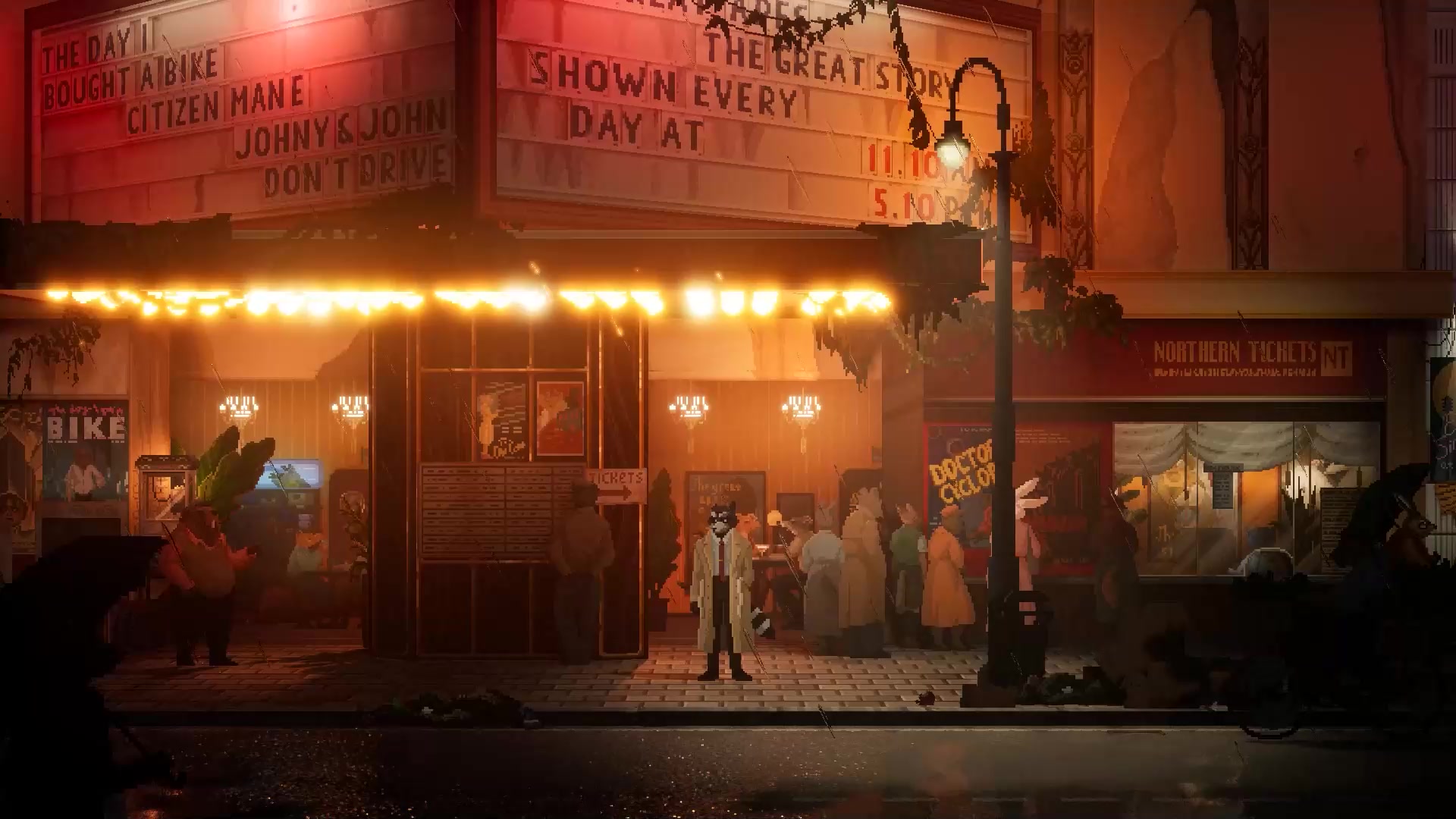 Cinema Rain Night Live Wallpaper