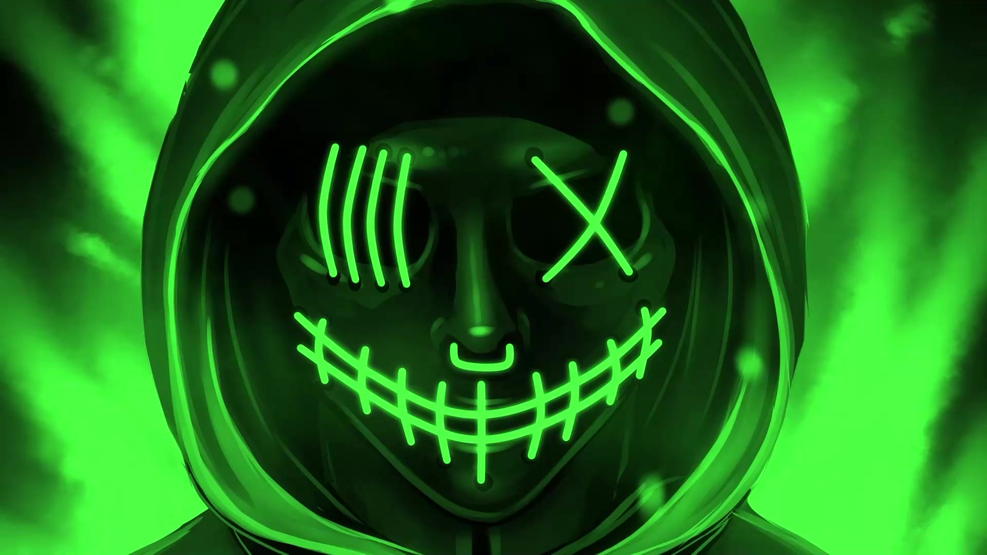 Neon Mask Cyberpunk Live Wallpaper