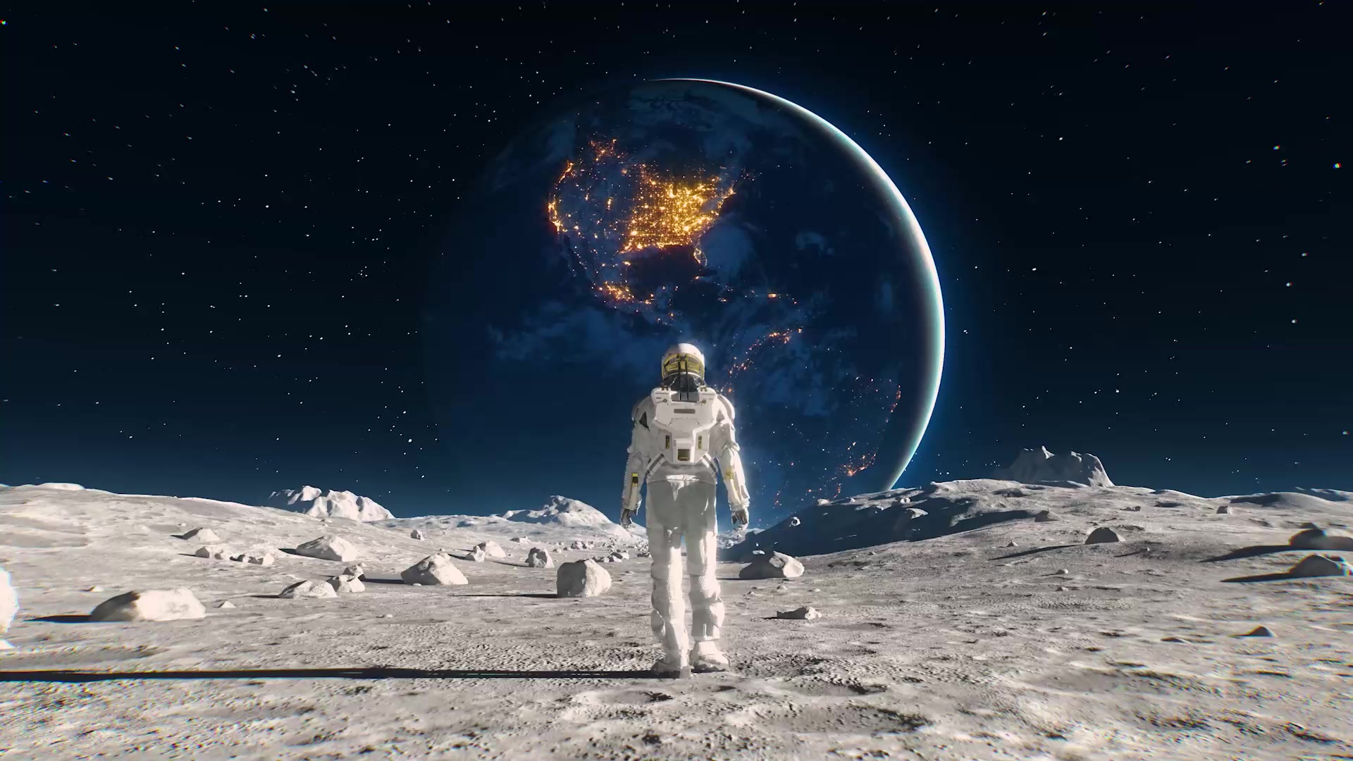 Astronaut Moon Walking Live Wallpaper