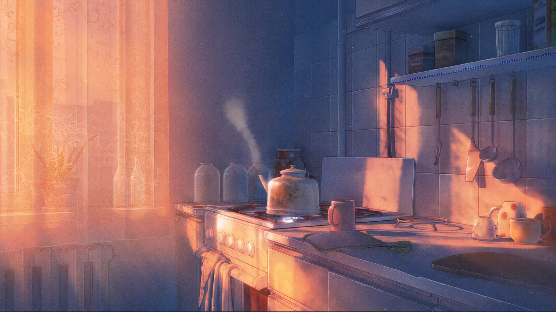 Morning Tea, Anime, Kitchen Live Wallpaper