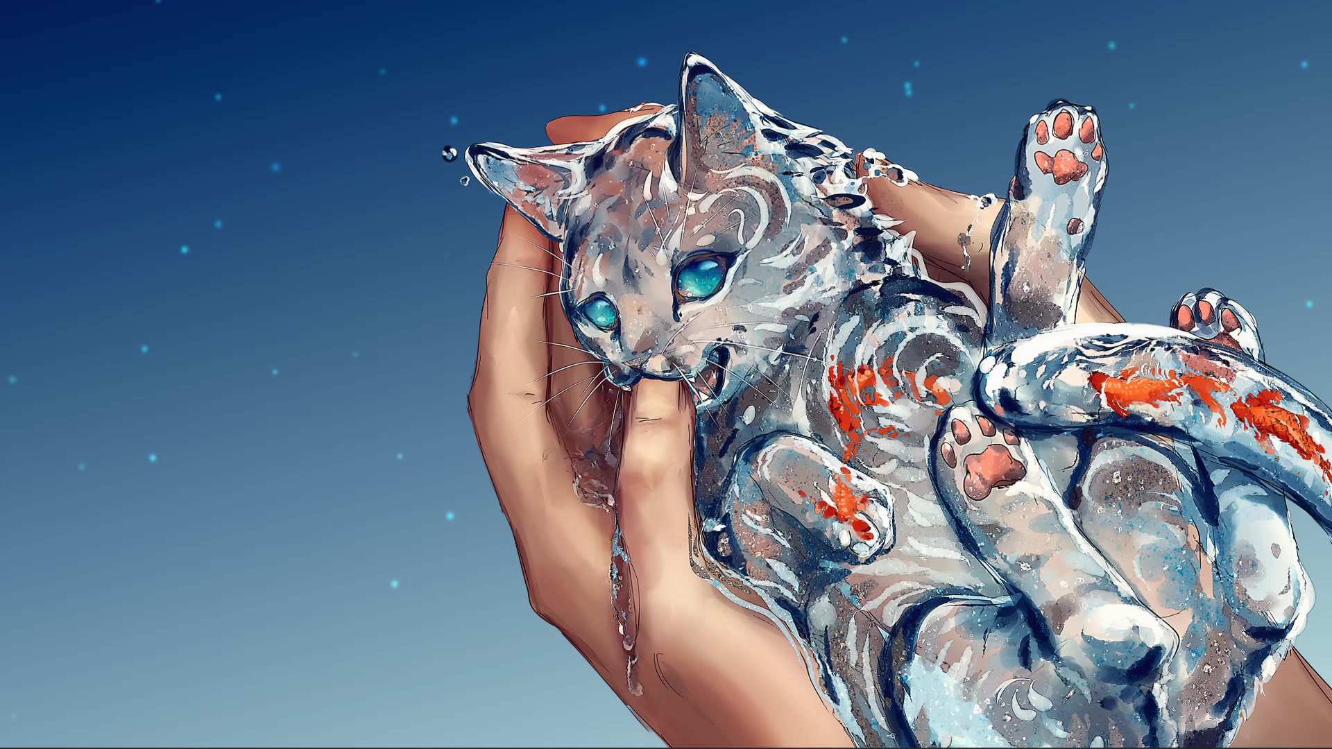 Cat in Hands Live Wallpaper