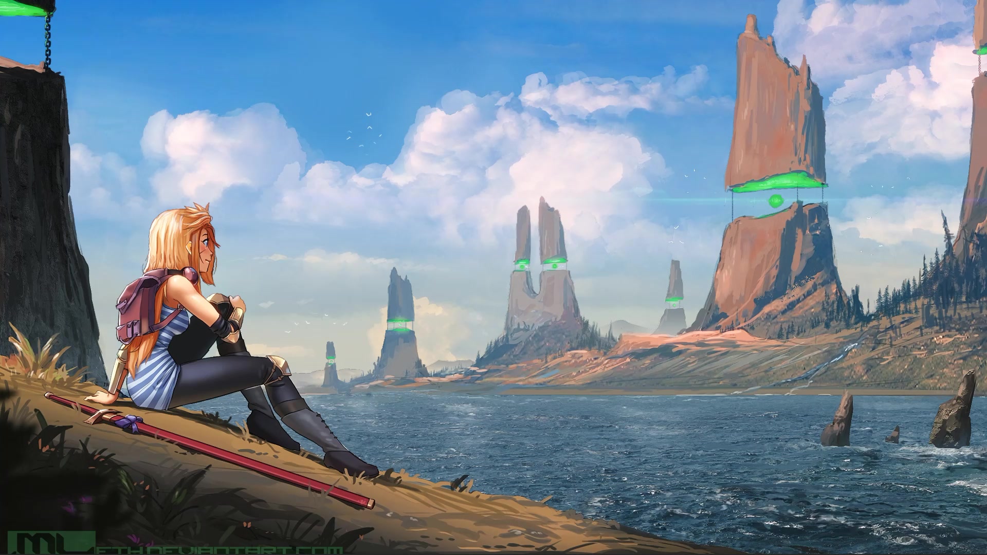Eleni at the Floating Spires Live Wallpaper