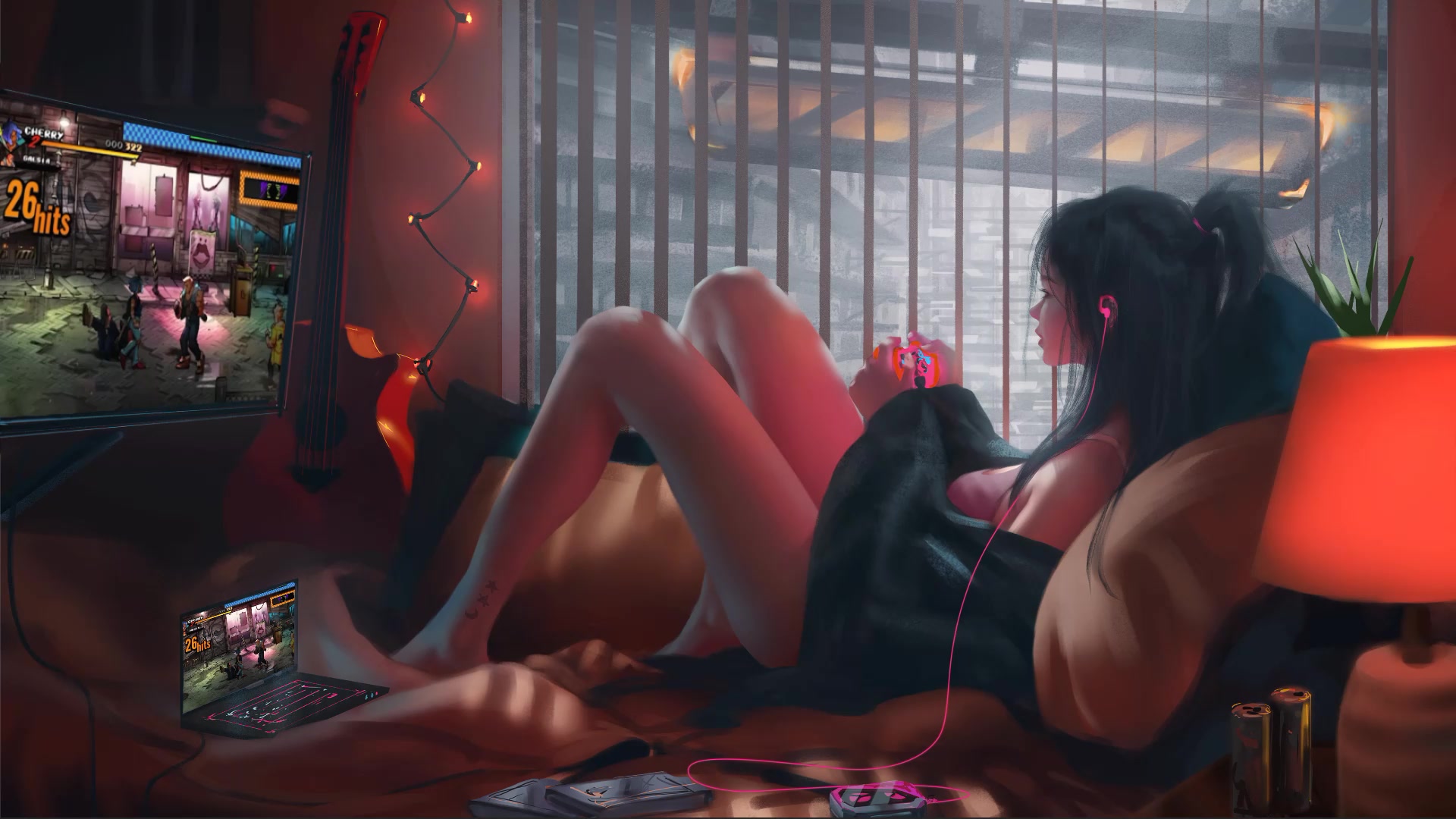 Gamer Music Girl Live Wallpaper