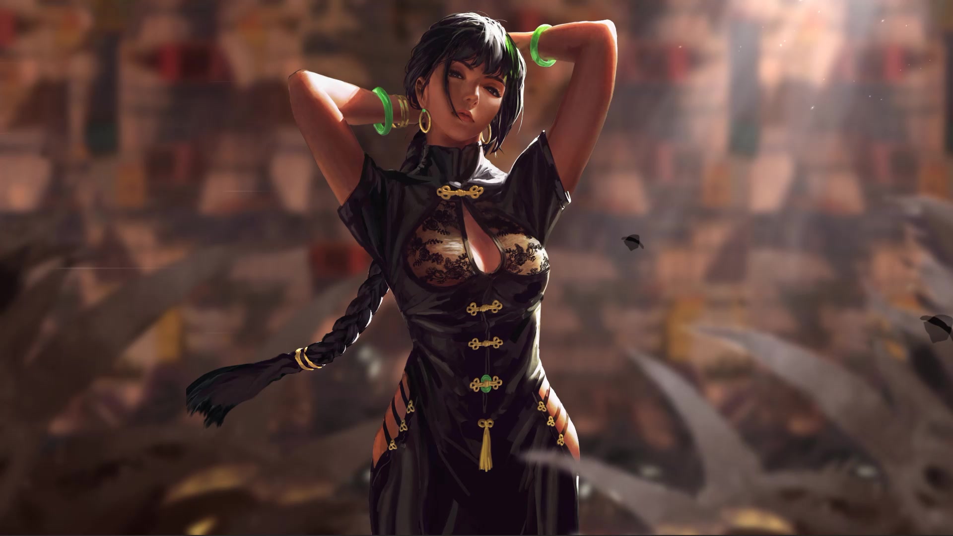 Yakuza Fantasy Girl China Dress Live Wallpaper