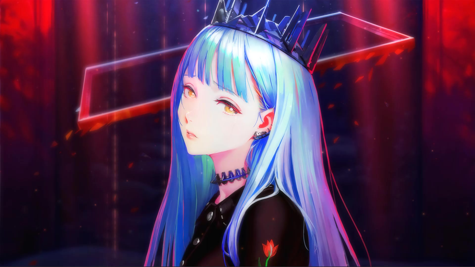 Melancholy Queen, Anime Girl Crown Live Wallpaper