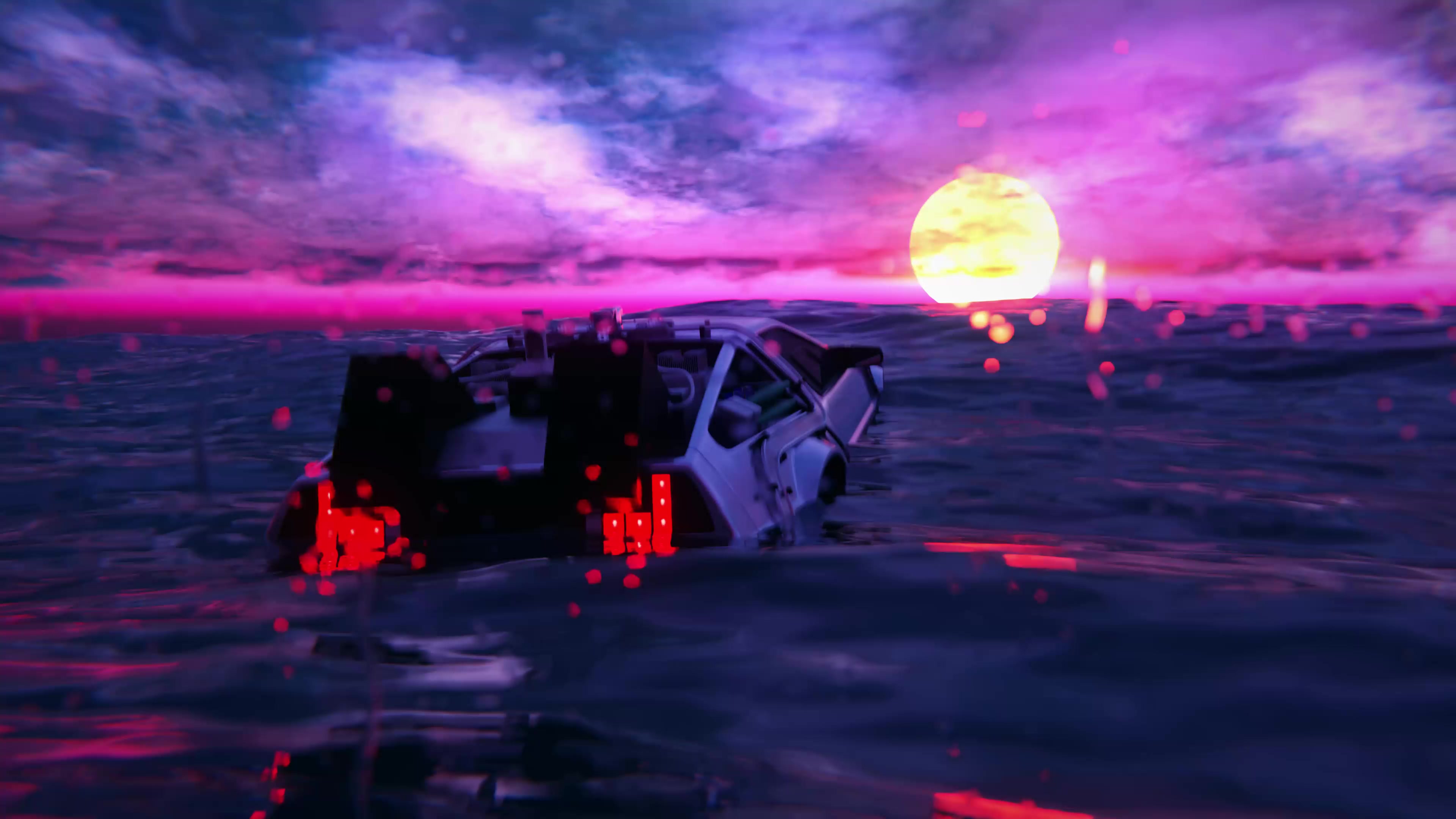 Drifing Dolorean Live Wallpaper