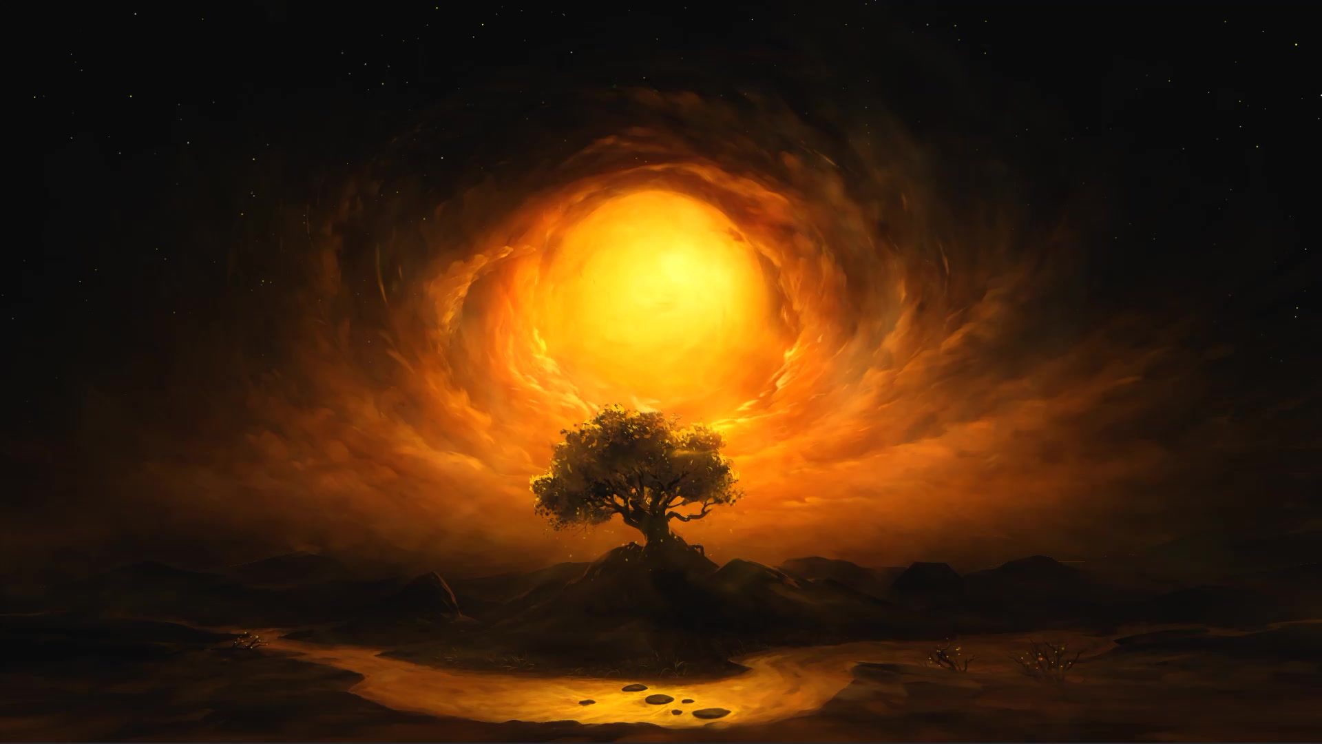 Golden Blossom Live Wallpaper