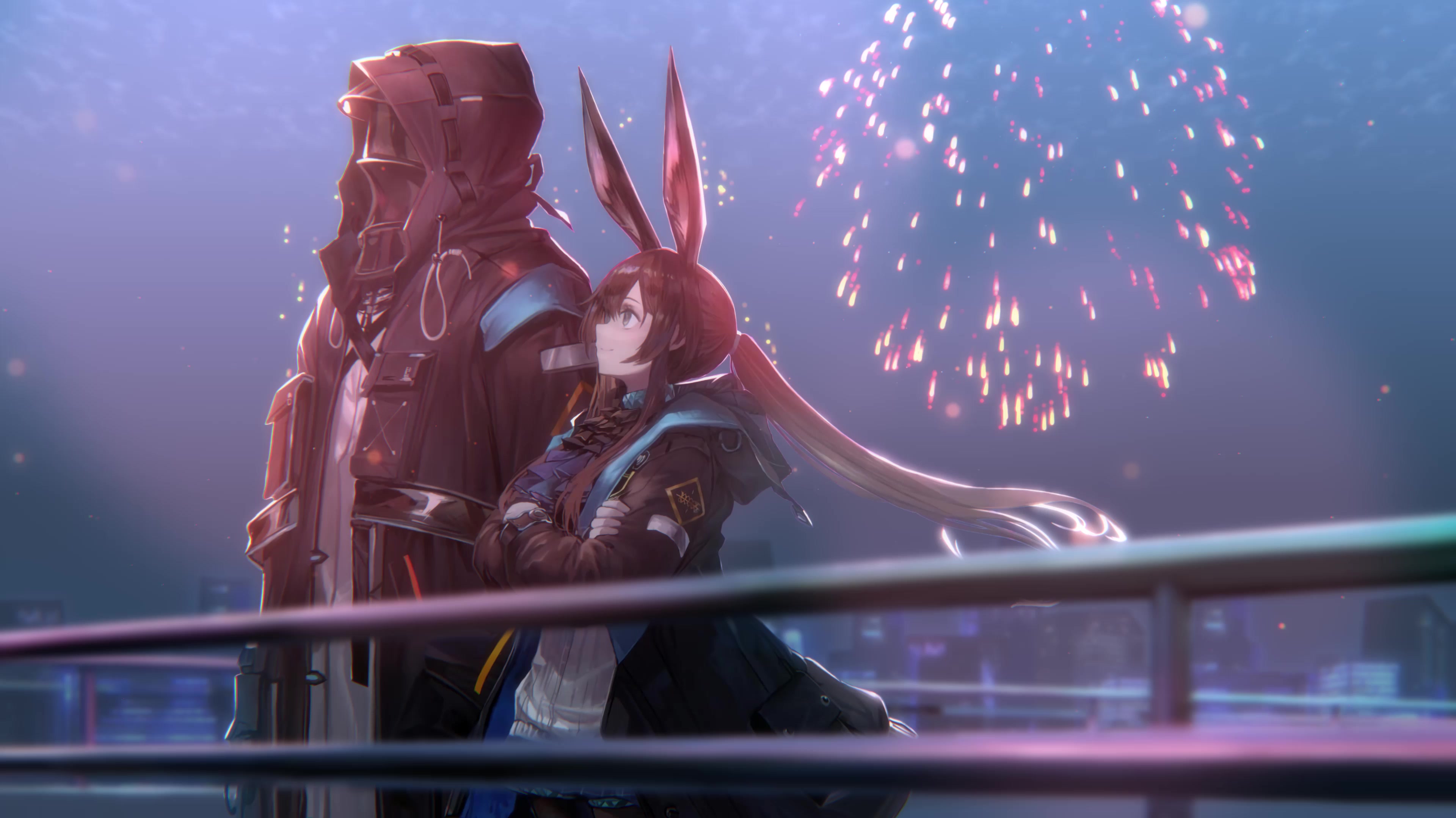 Arknights Fireworks Amiya Doctor Live Wallpaper
