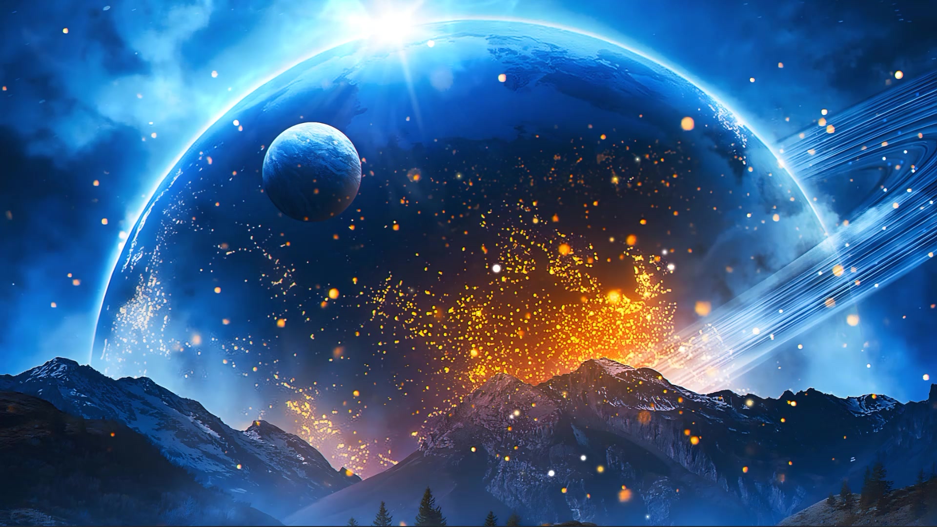 Space Blue Planet Live Wallpaper